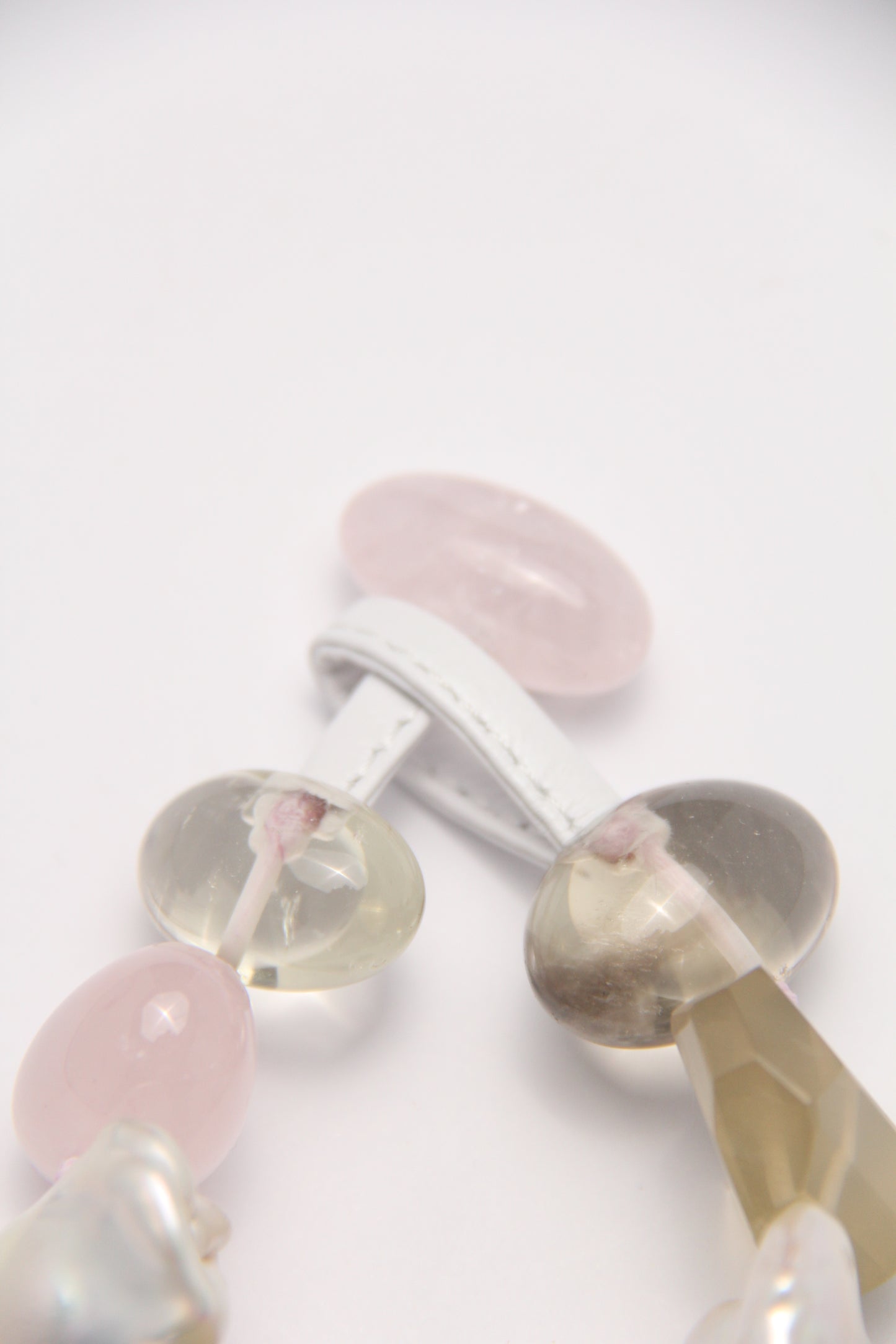 Bracelet: citrine, rose quartz, pearls