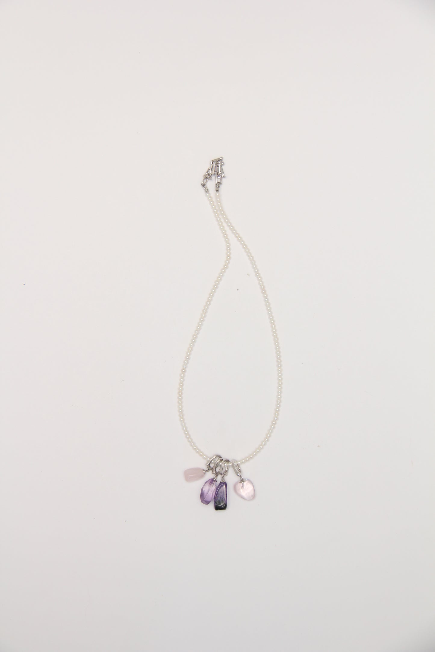 Charms: morganite,charoite, amethyst