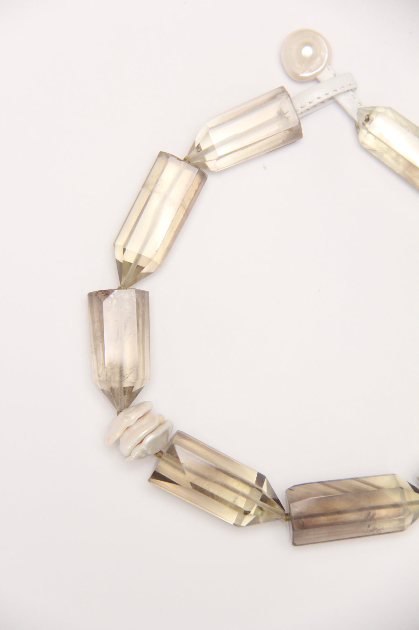 Necklace: citrine, pealrs