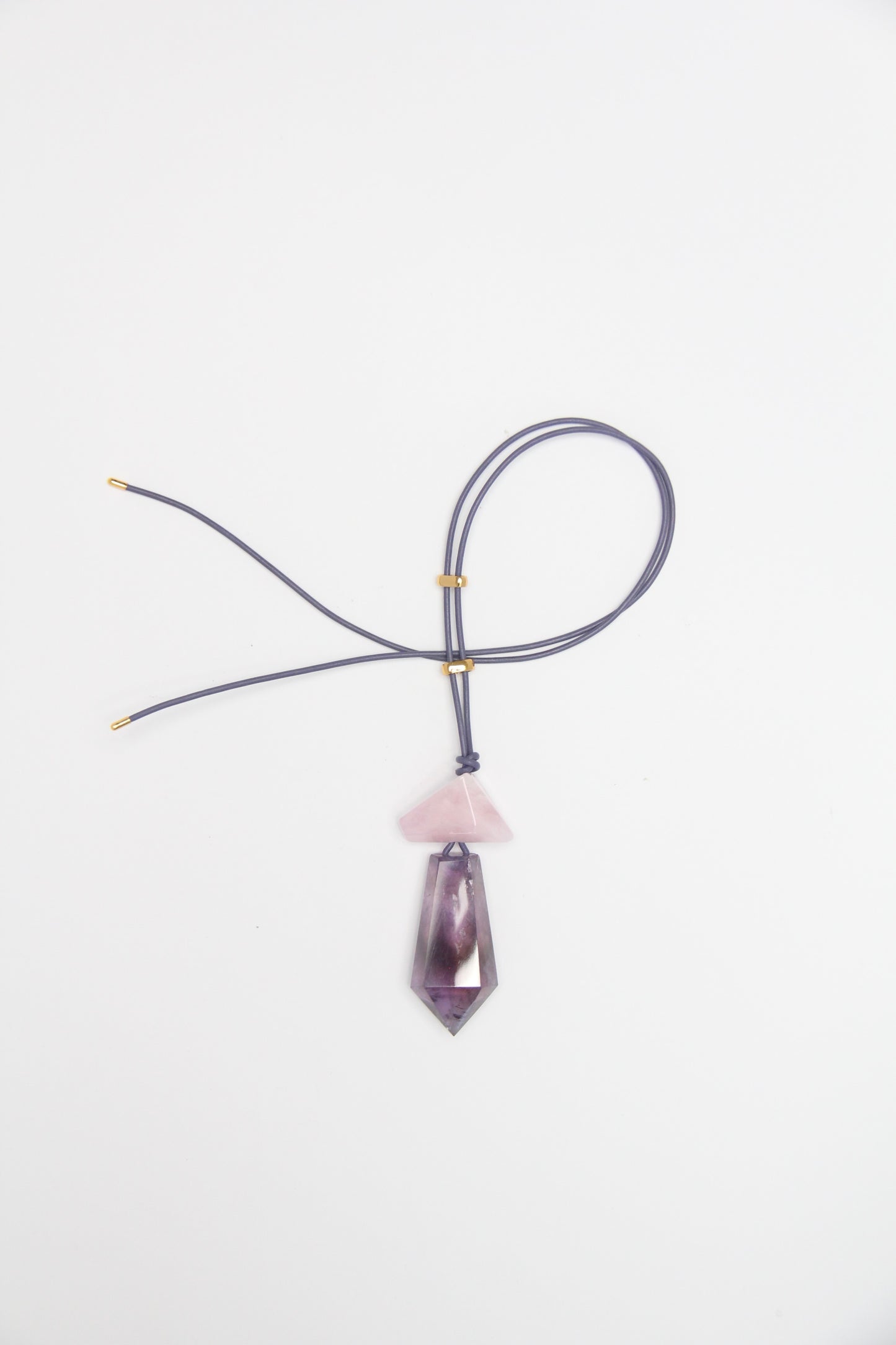 Pendant: morganite, amethyst
