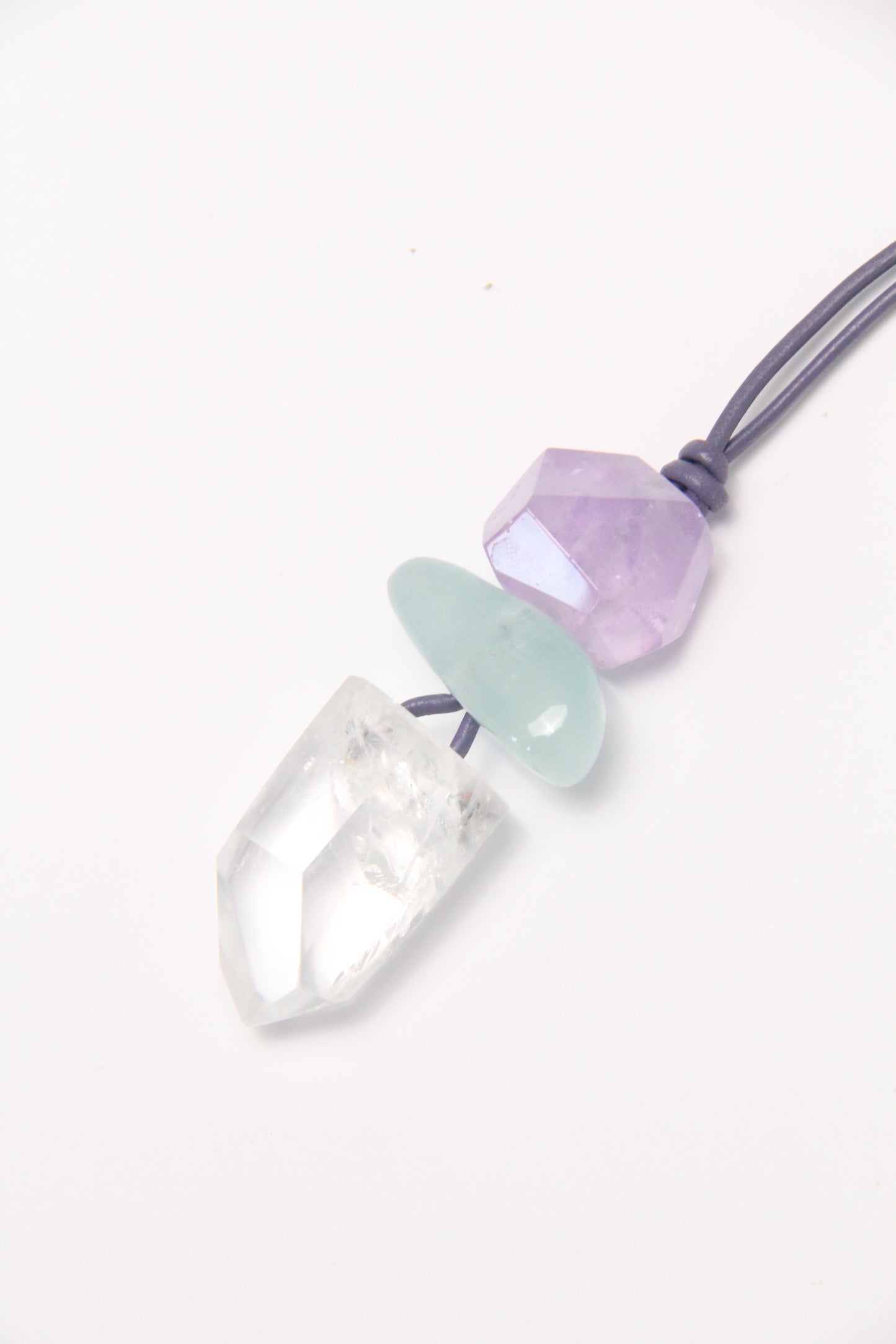 Pendant: amethyst, morganite, quartz