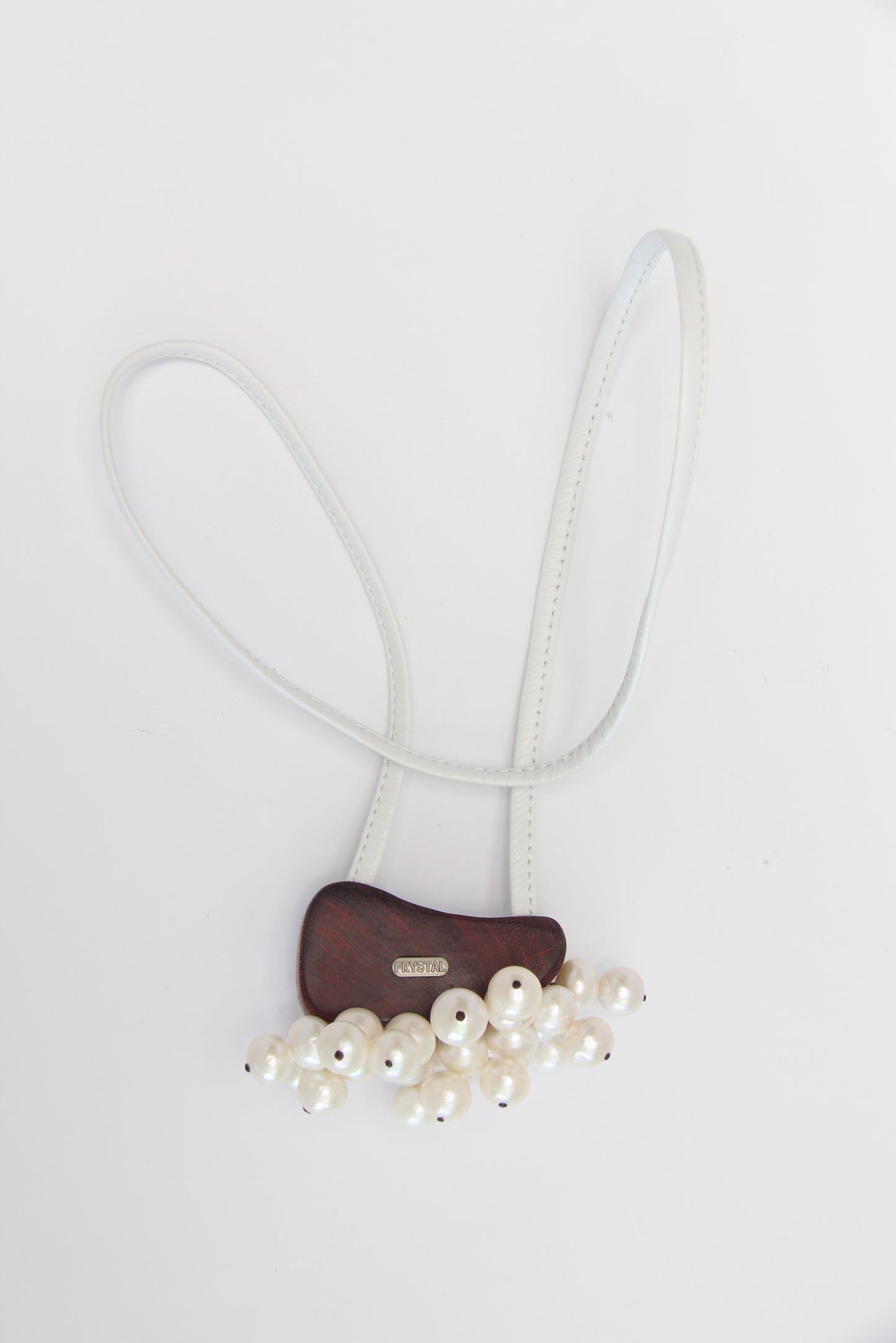 Pendant: blue lace agate, pearls, Zambia blood wood