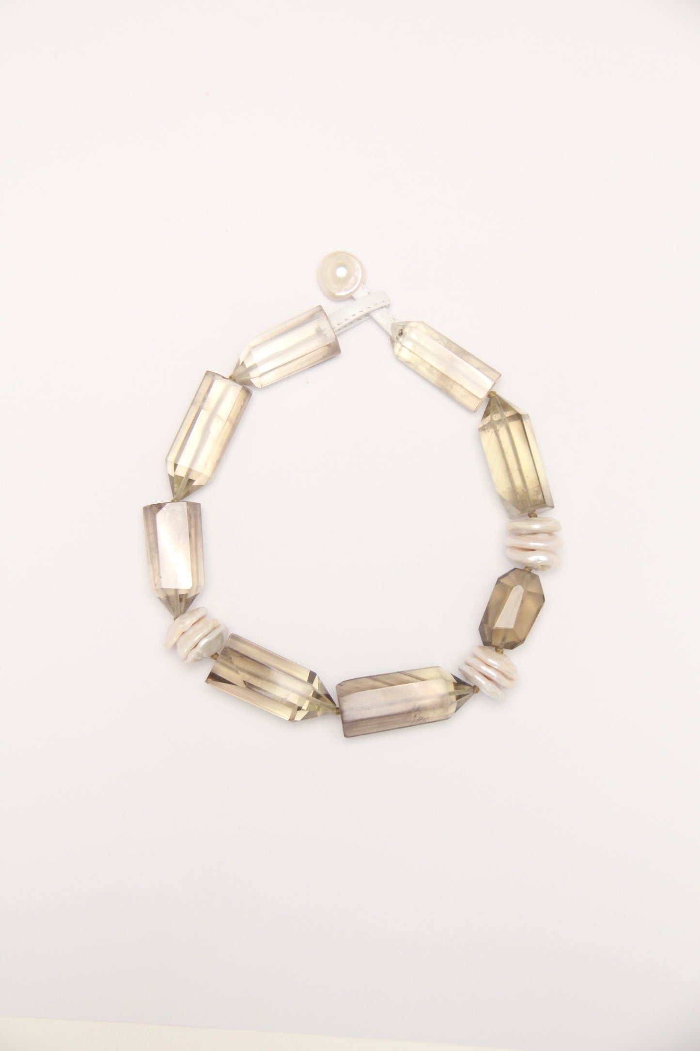 Necklace: citrine, pealrs