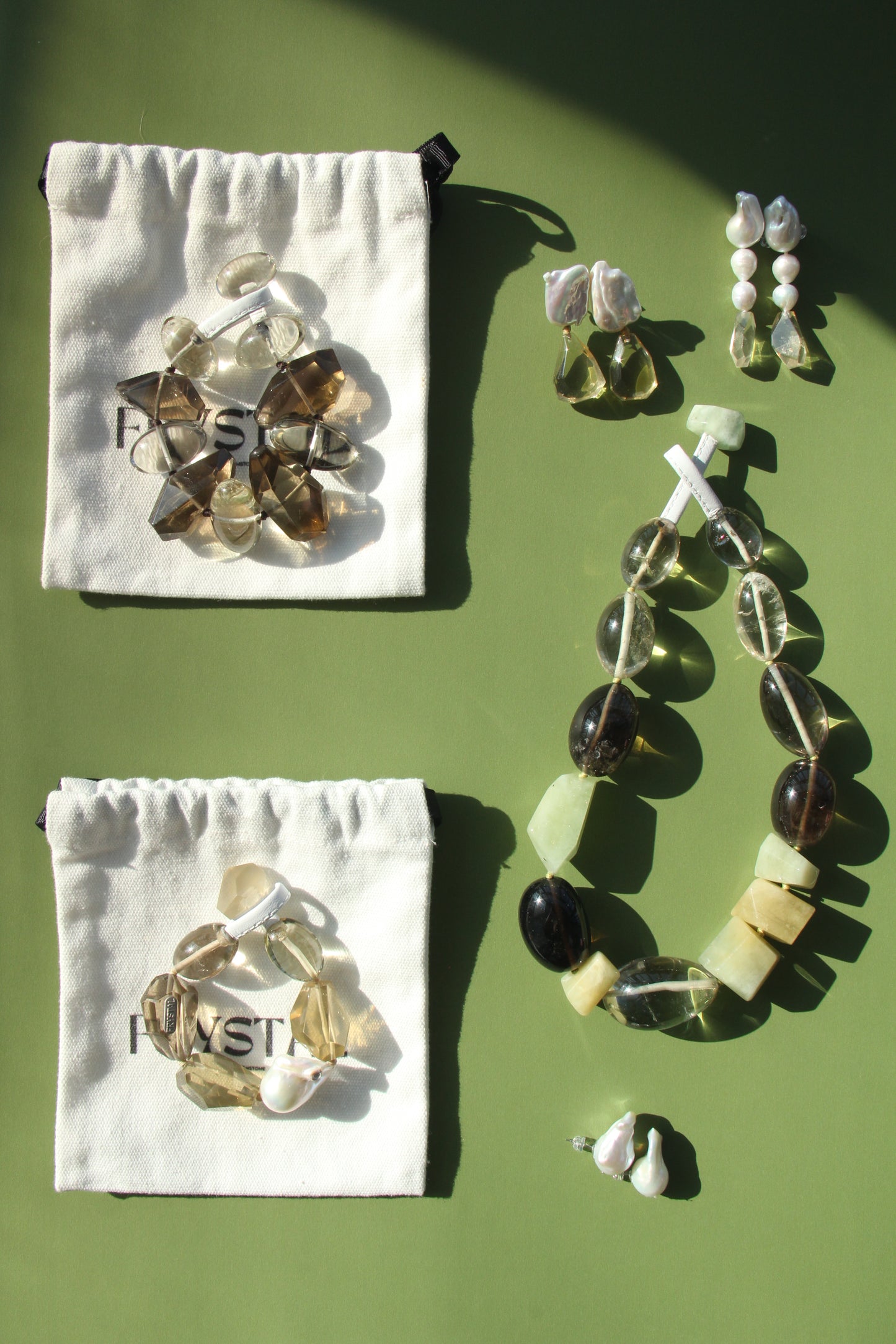 Bracelet: citrine, pearls