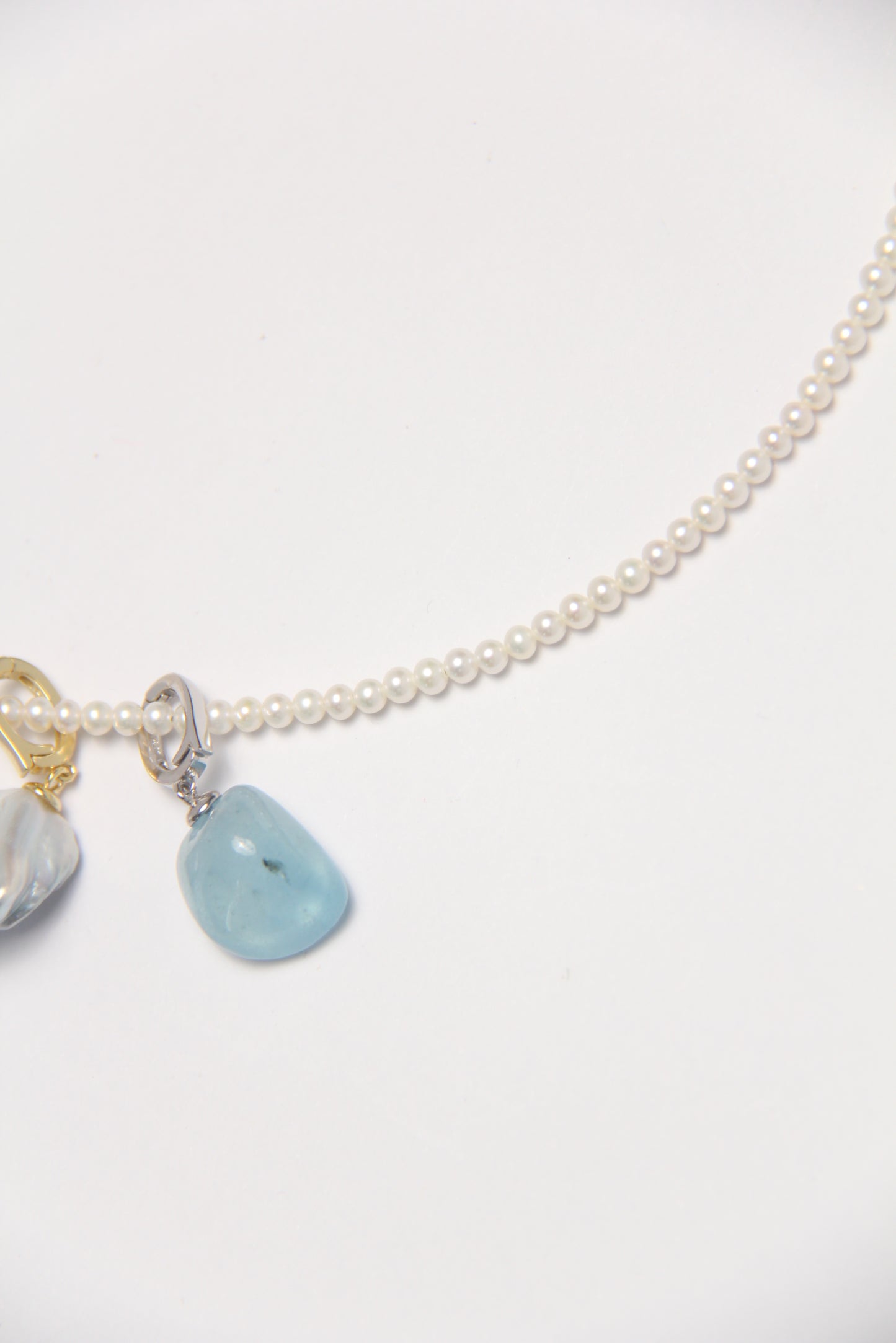 Charms: amethyst, blue lace agate, pearls, morganite