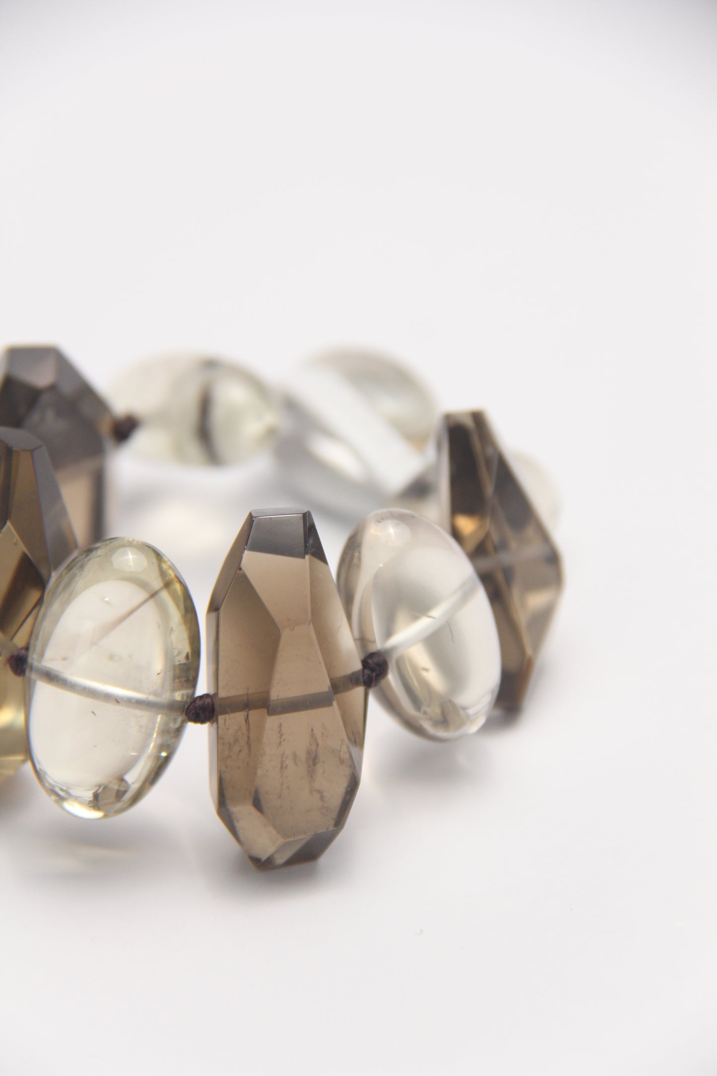 Bracelet: smoky quartz, citrine