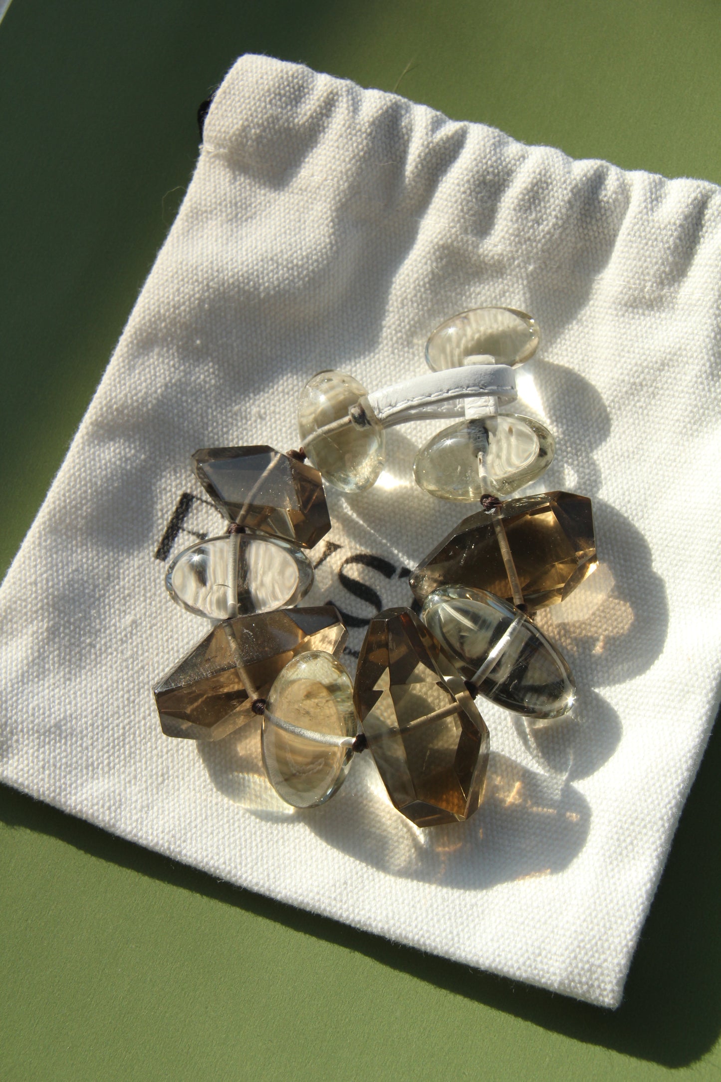 Bracelet: smoky quartz, citrine