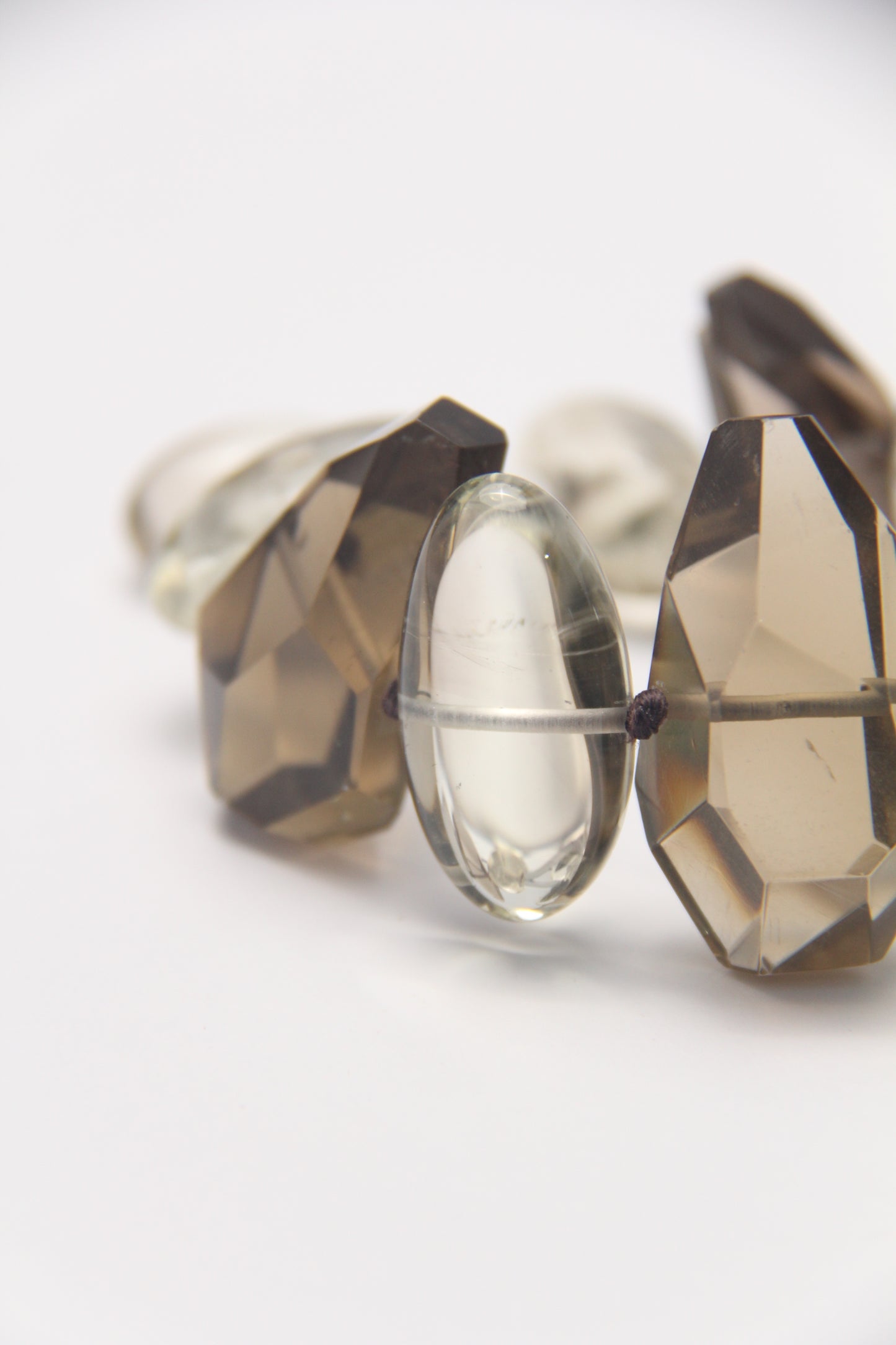 Bracelet: smoky quartz, citrine