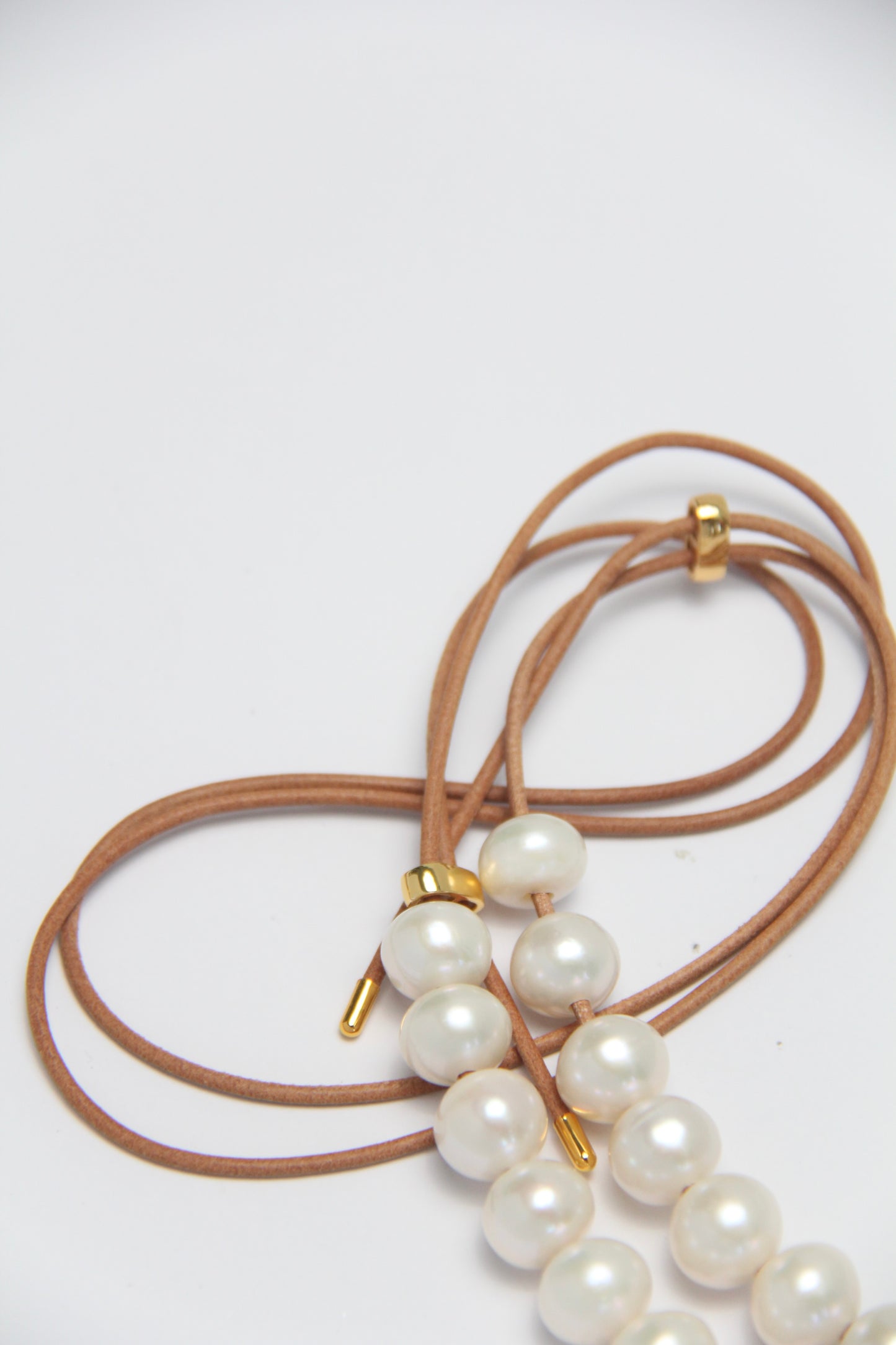 Pendant: golden rutilated quartz, pearls, morganite, citrine