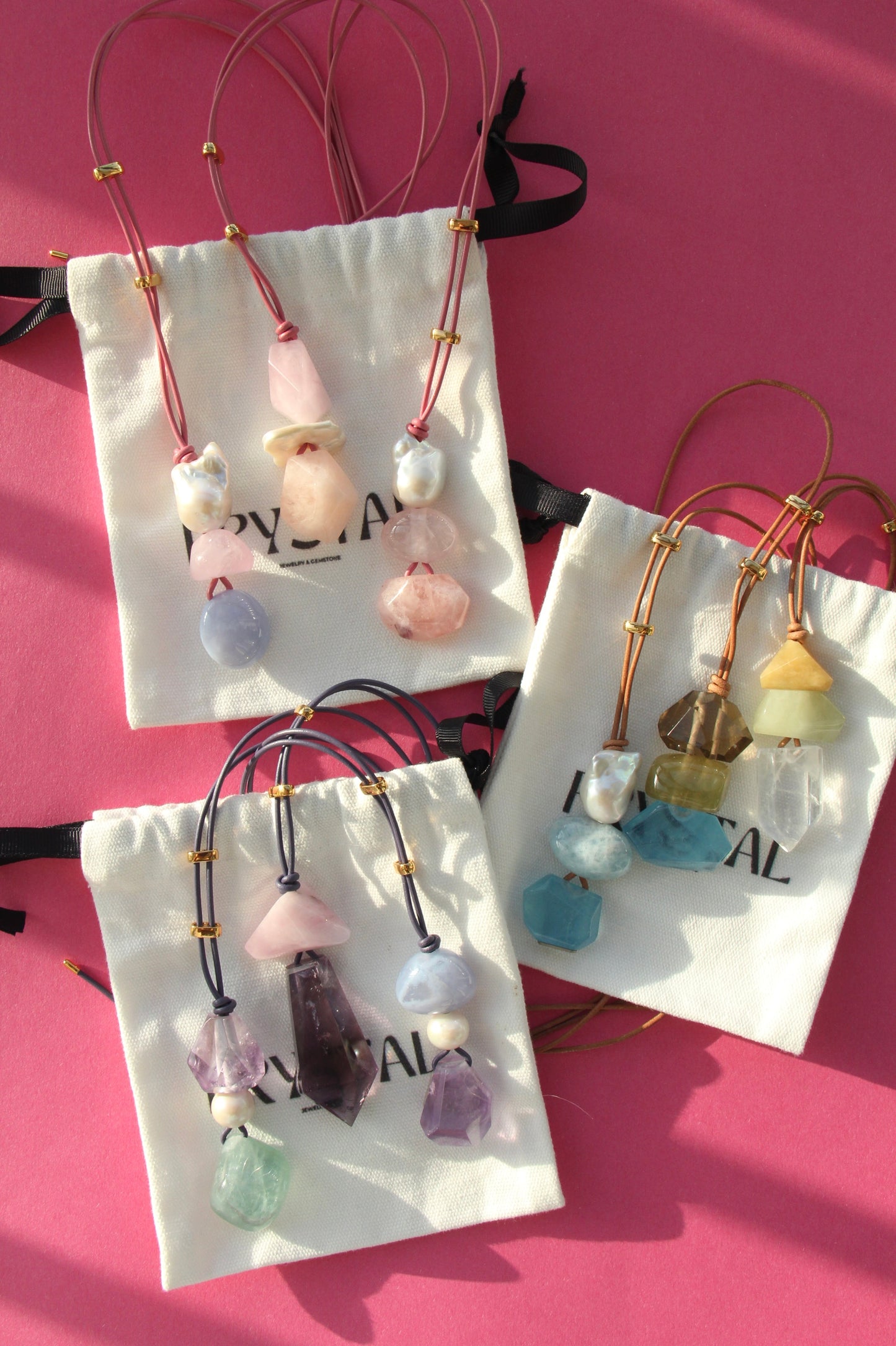 Pendant: pearl, rose quartz, morganite