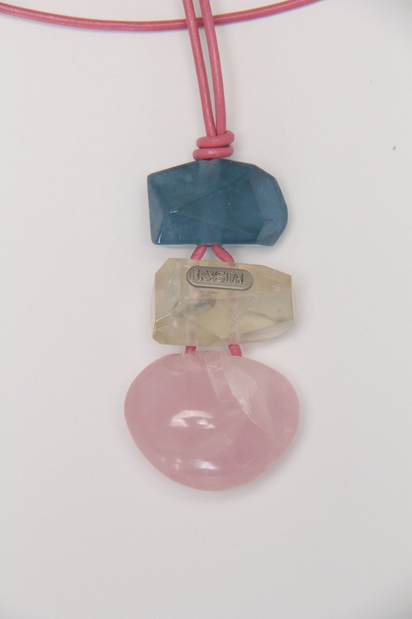 Pendant: aquamarine, citrine, rose quartz