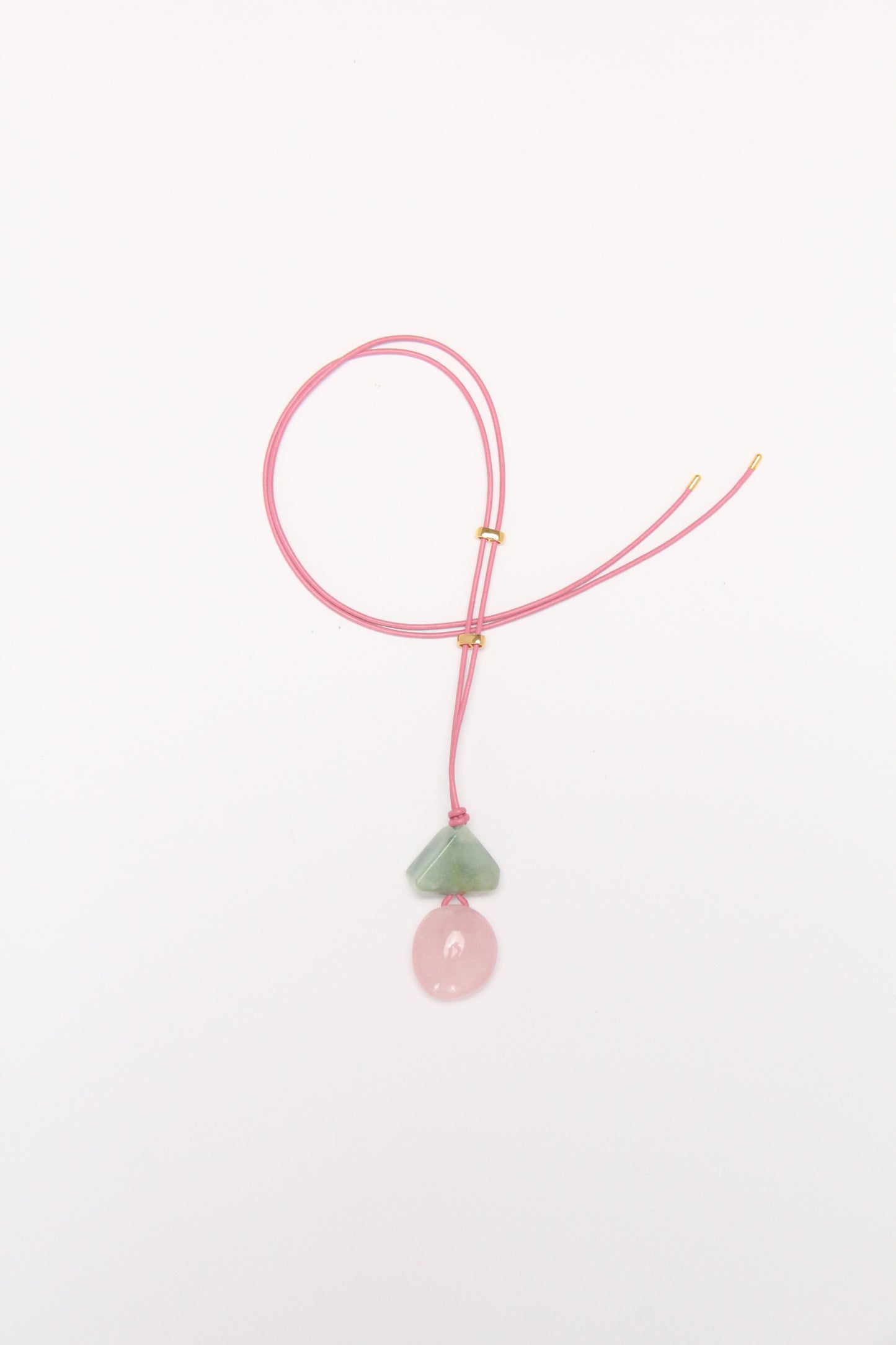 Pendant: morgnite, rose quartz