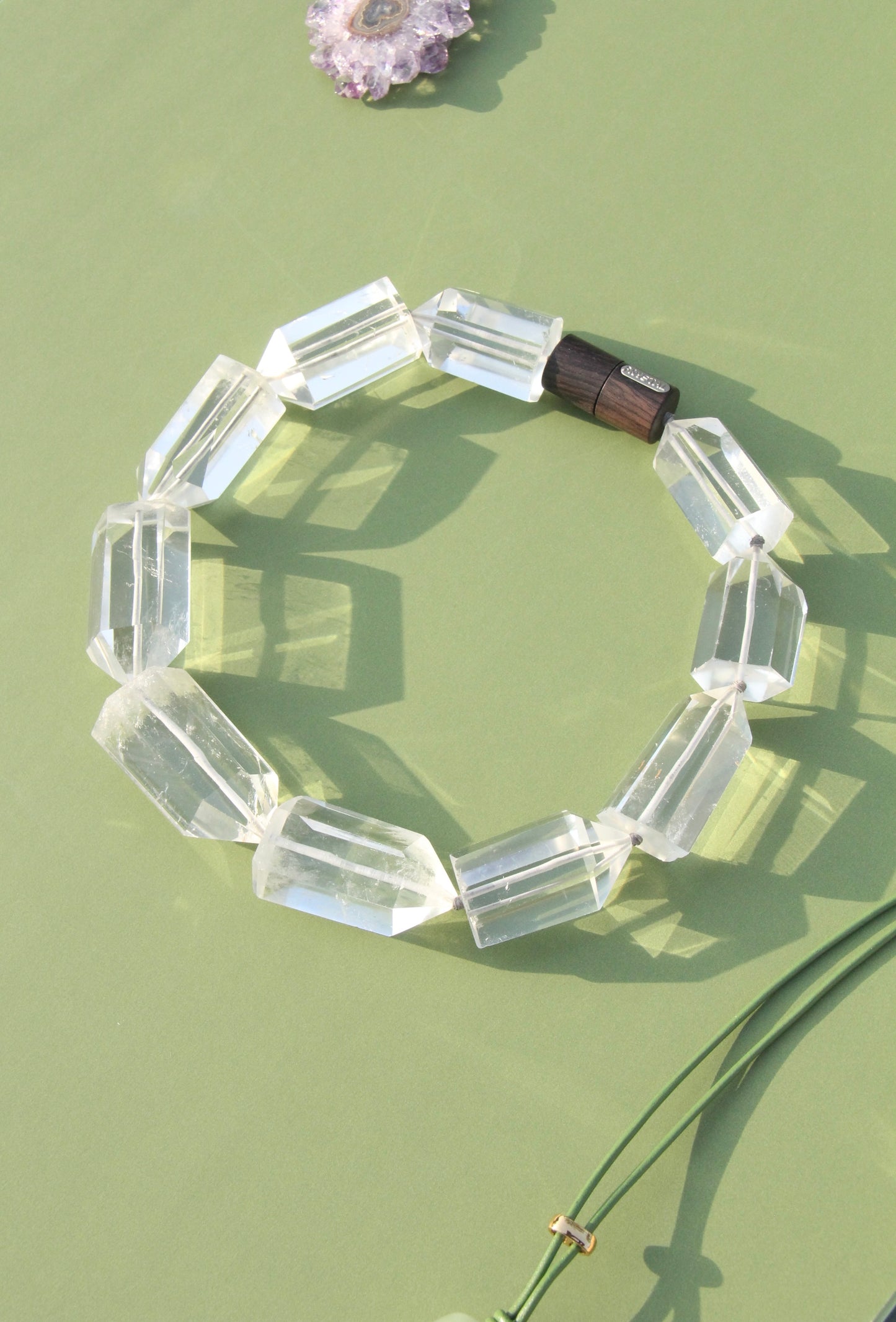 Necklace: quartz, ebony