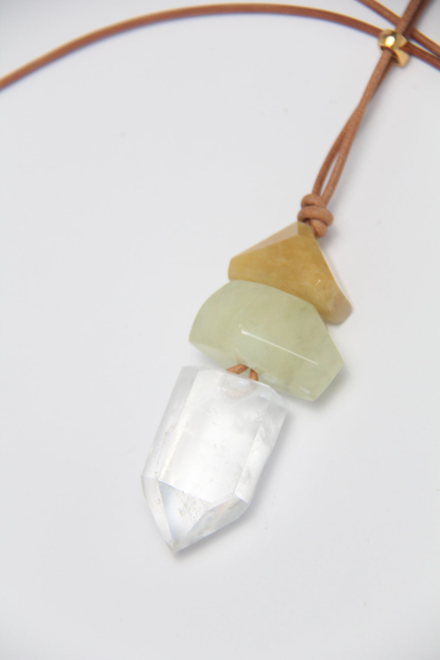 Pendant: morganite, quartz