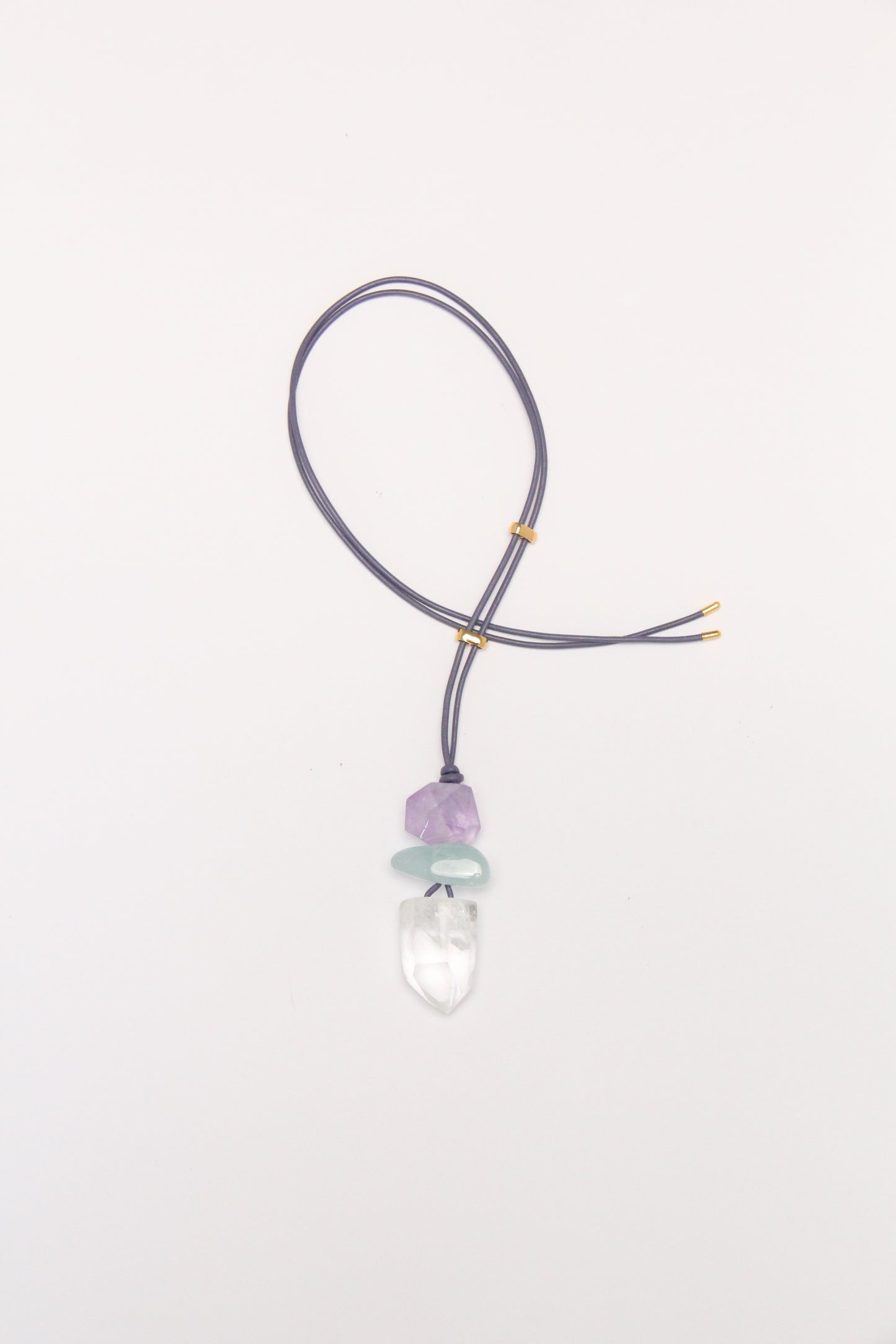 Pendant: amethyst, morganite, quartz