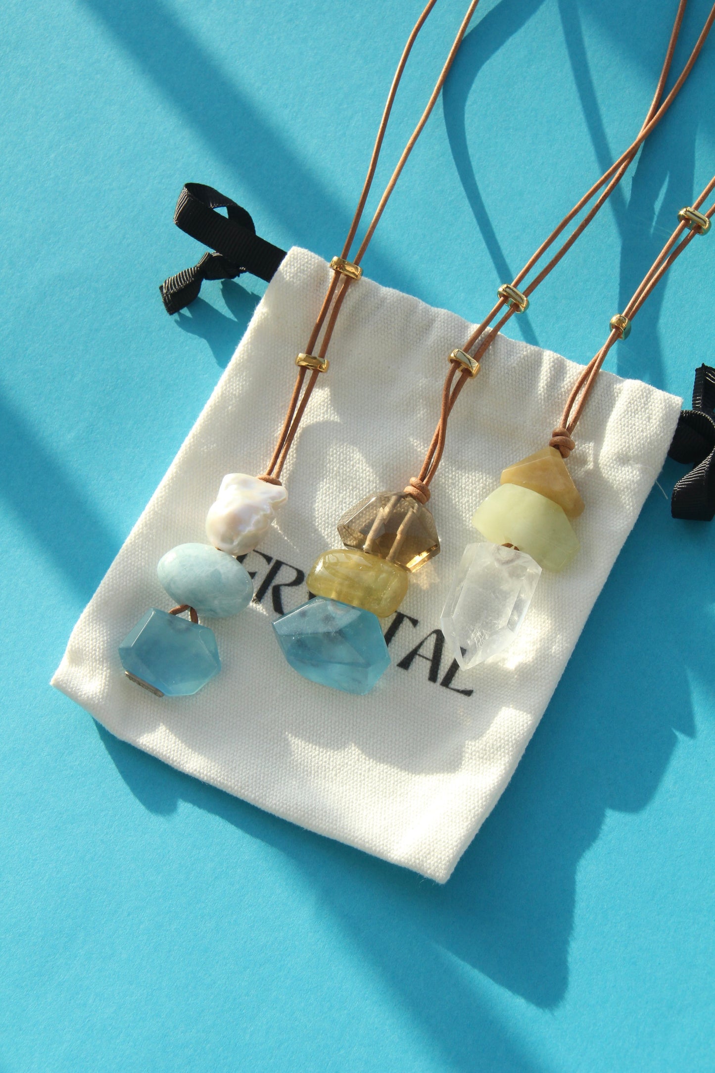 Pendant: morganite, quartz