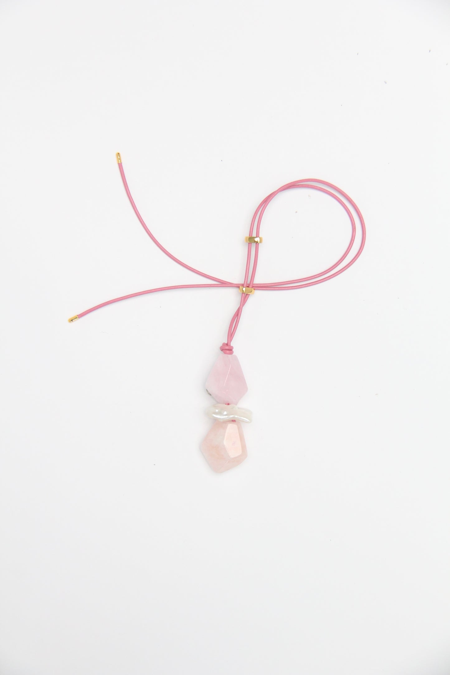 Pendant: morganite, pearl