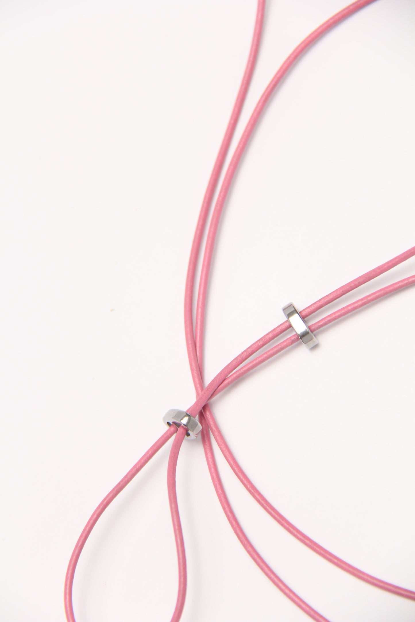 Pendant: morganite, lepidolite, amethyst