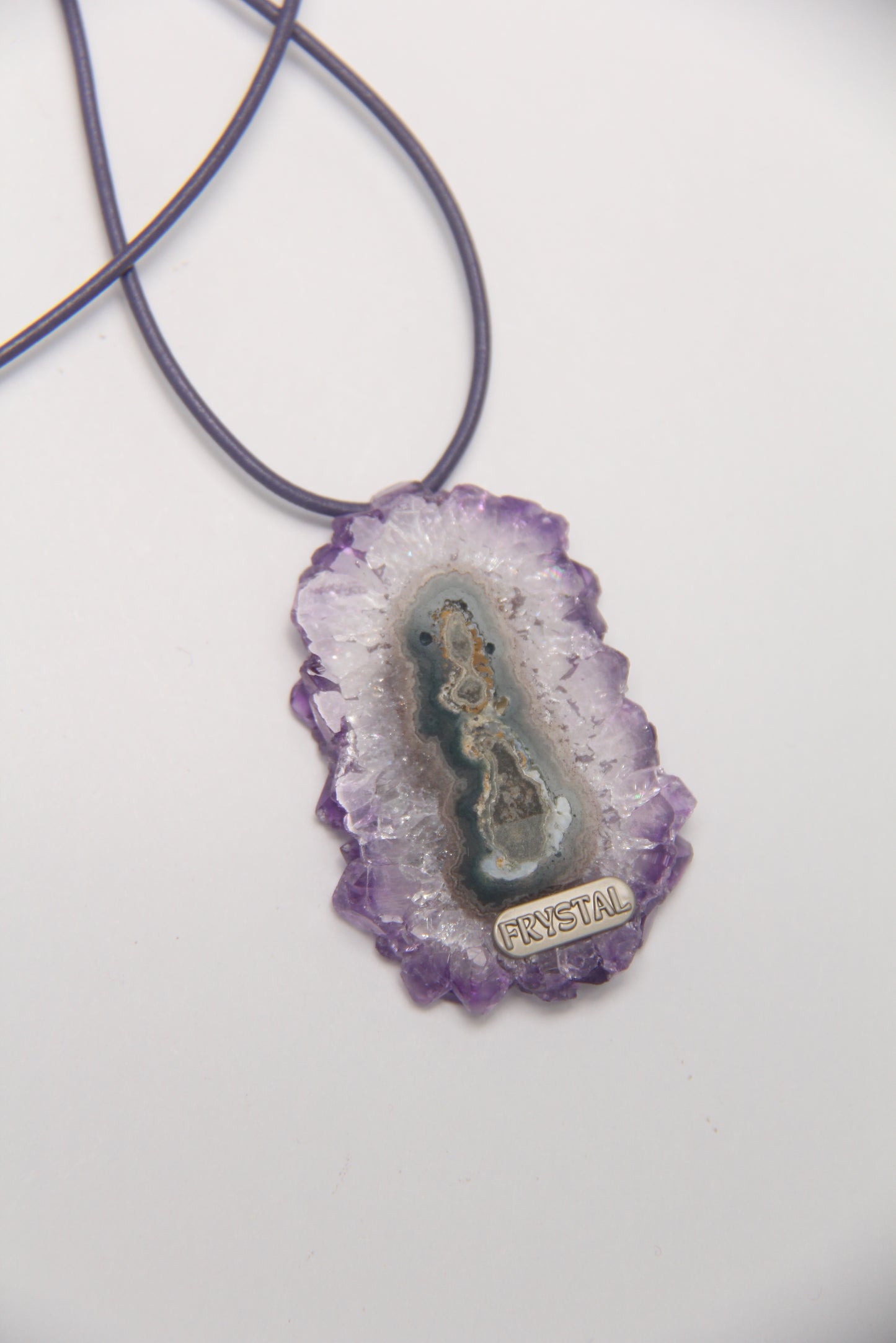 Pendant: Amethyst Stalactite Flower Flat Slice