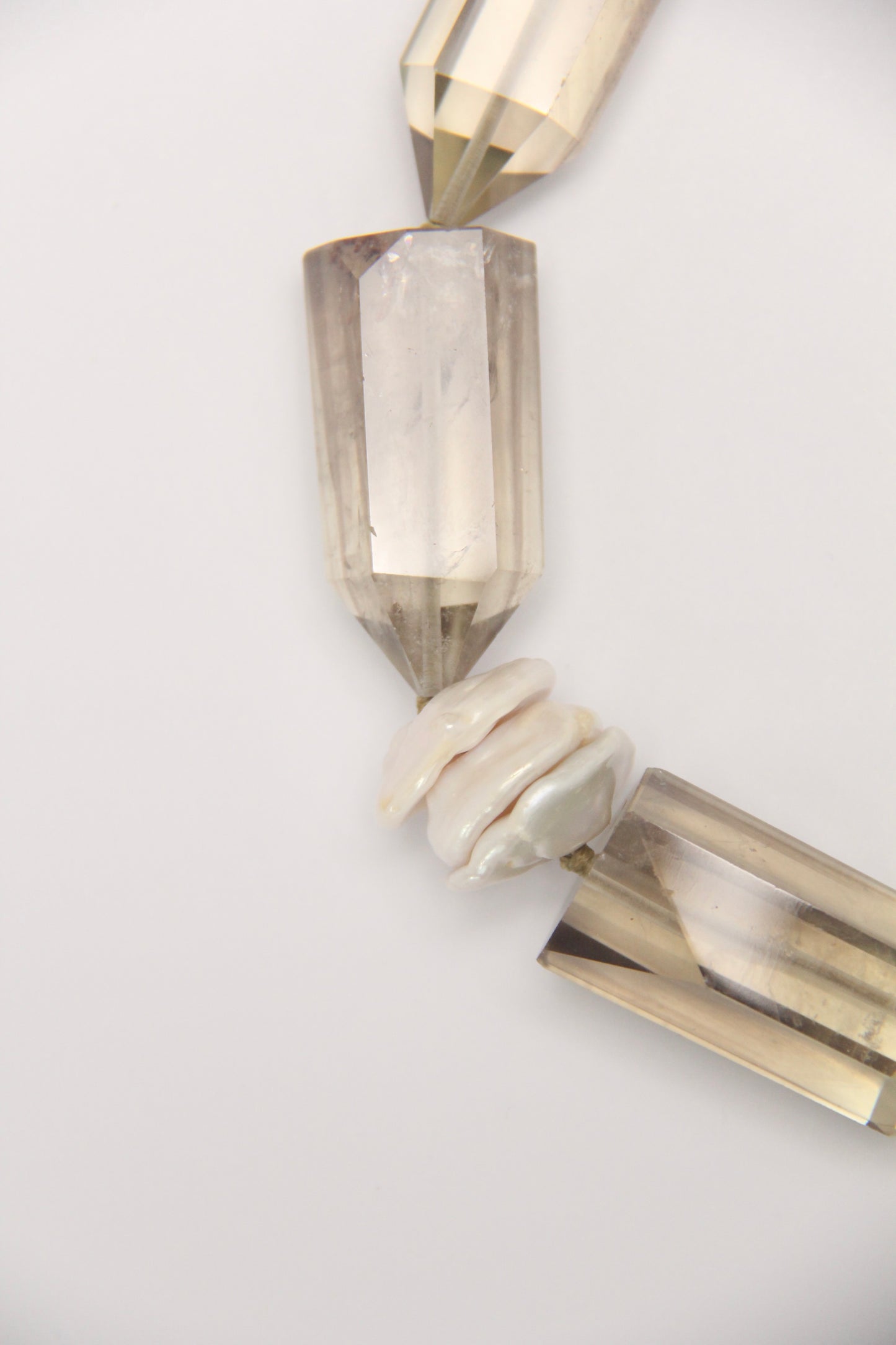 Necklace: citrine, pealrs
