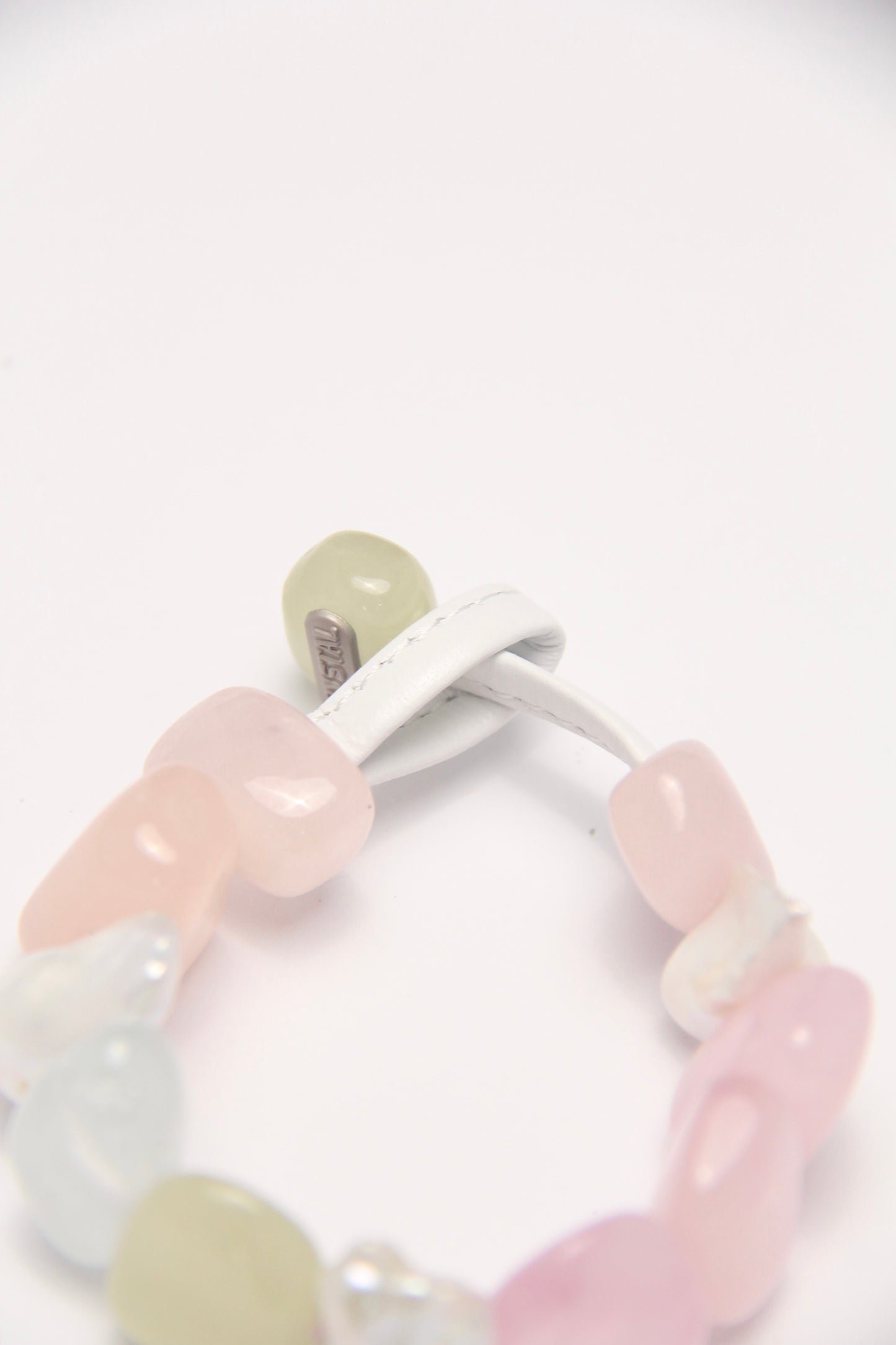 Bracelet: morganite, baroque pearls