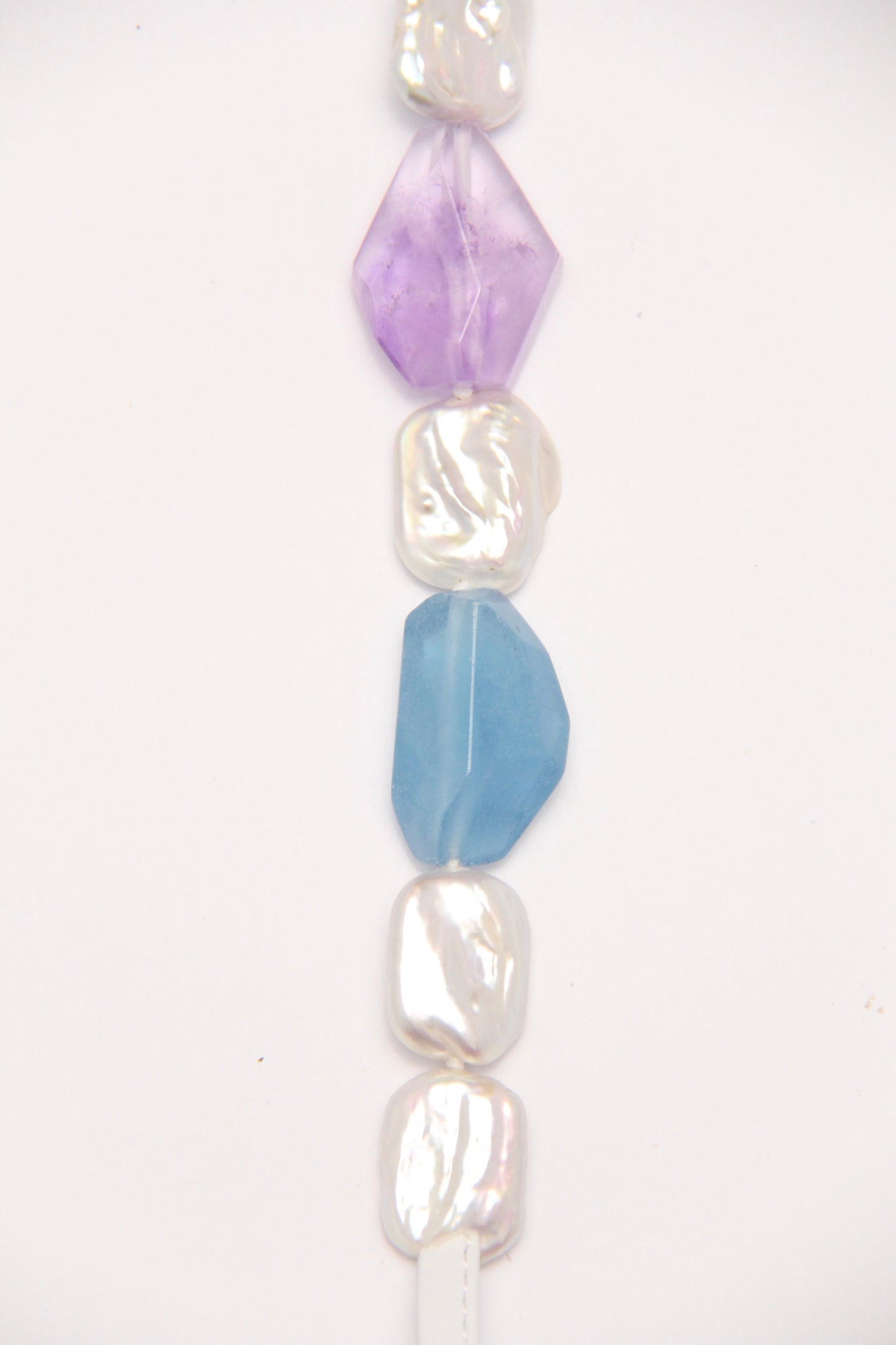 Bracelet: aquamarine, amethyst, citrine, pearls