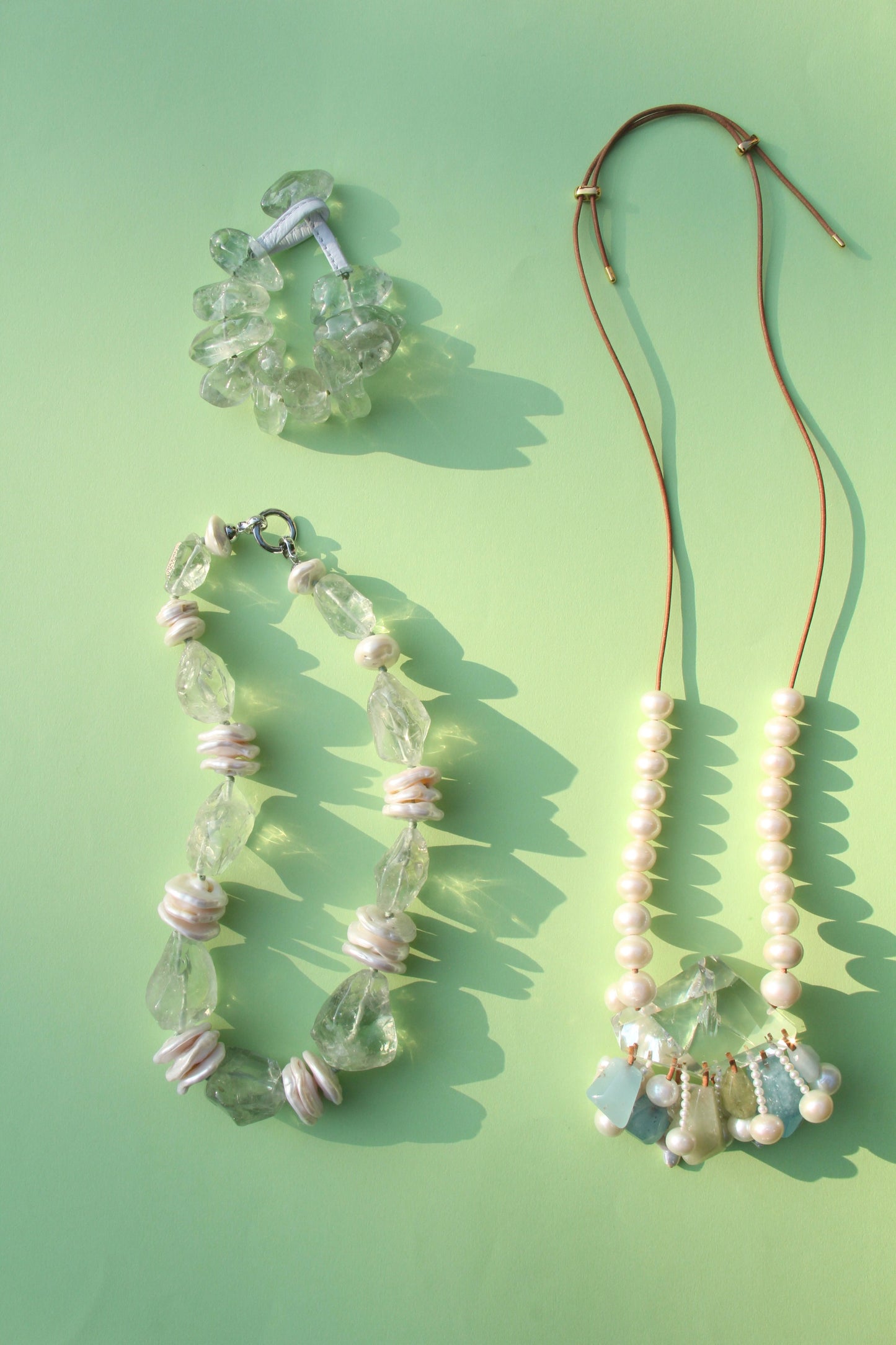 Bracelet: prasem quartz