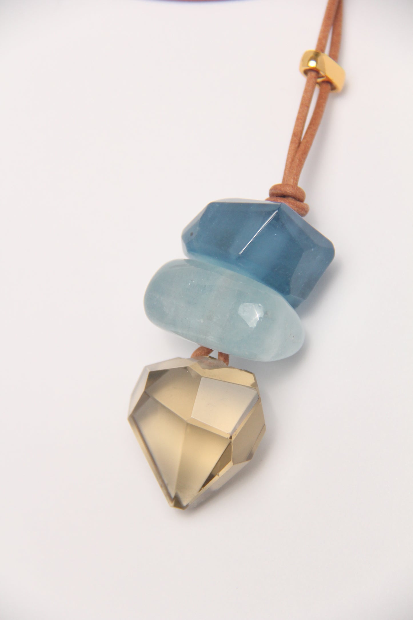 Pendant: aquamarine, morganite, citrine