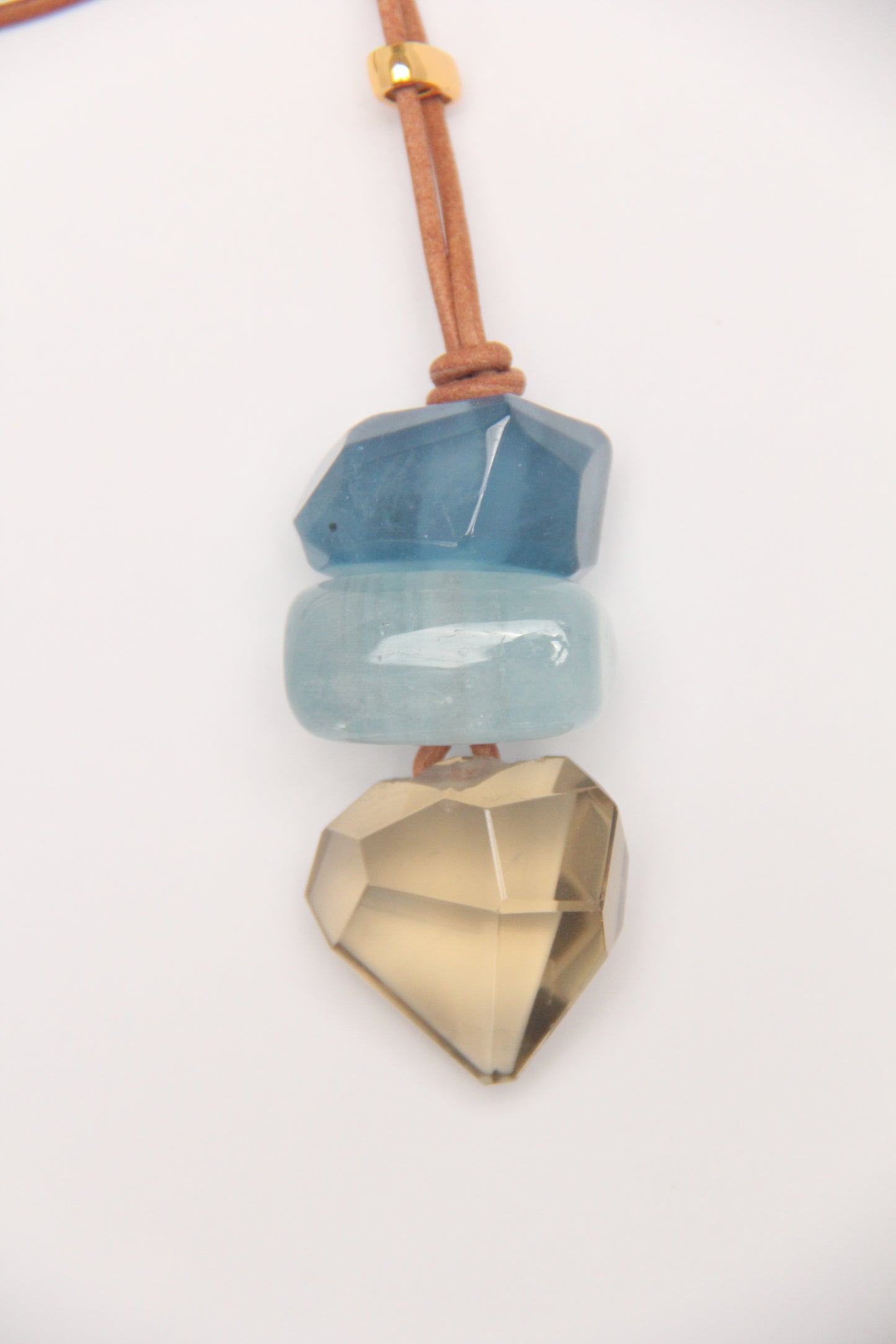 Pendant: aquamarine, morganite, citrine