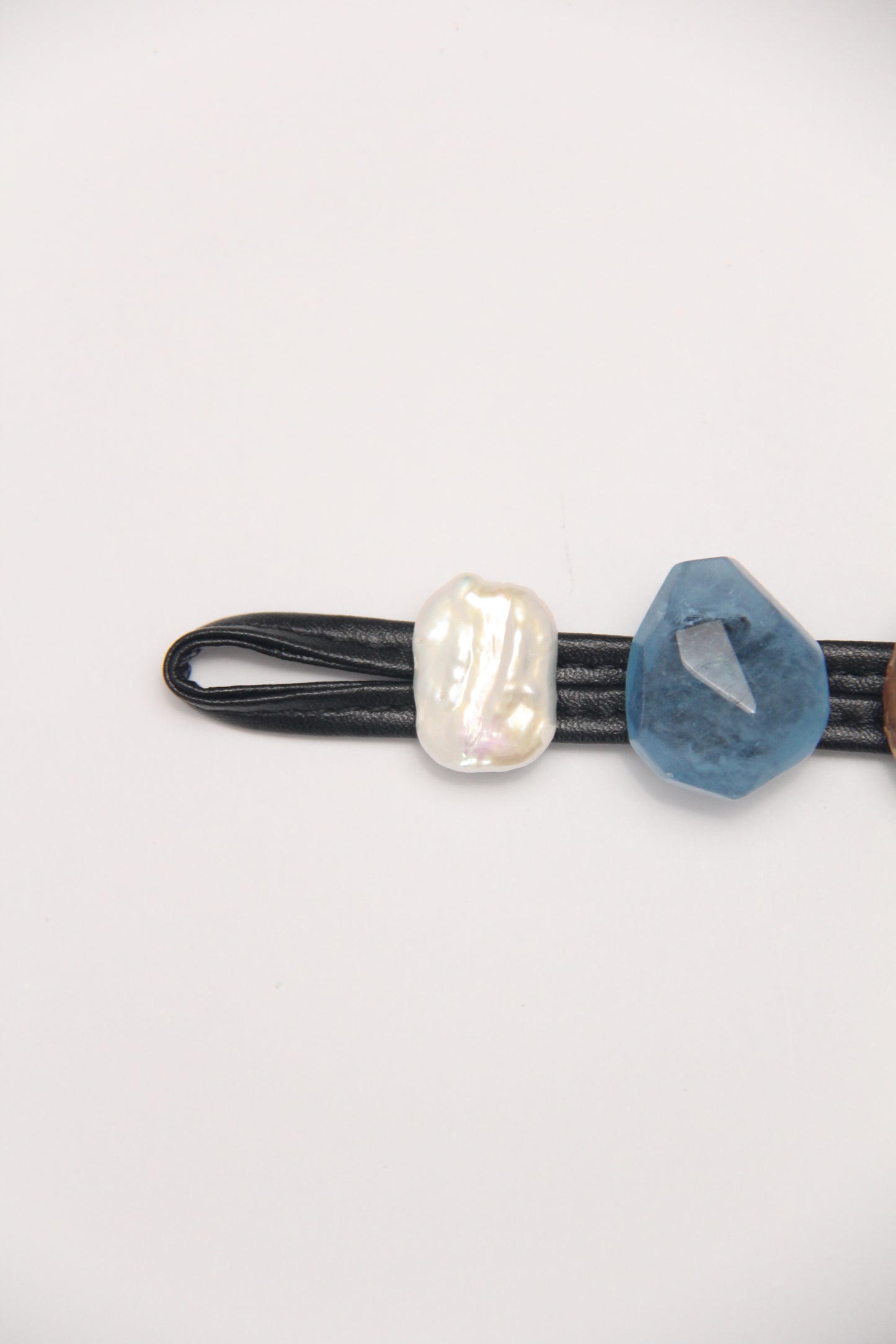 Bracelet: aquamarine, ammonite, pearl, citrine