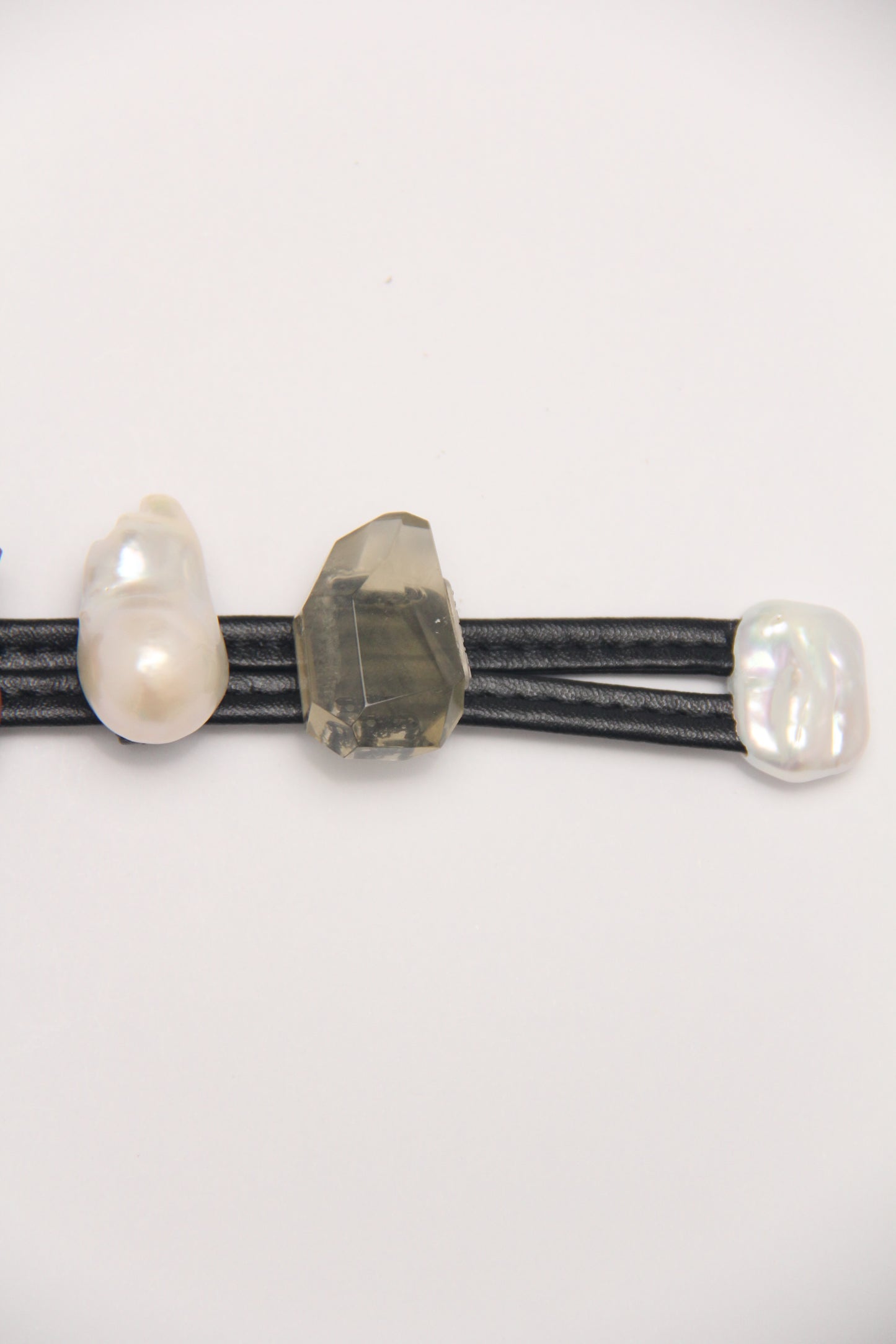 Bracelet: aquamarine, ammonite, pearl, citrine