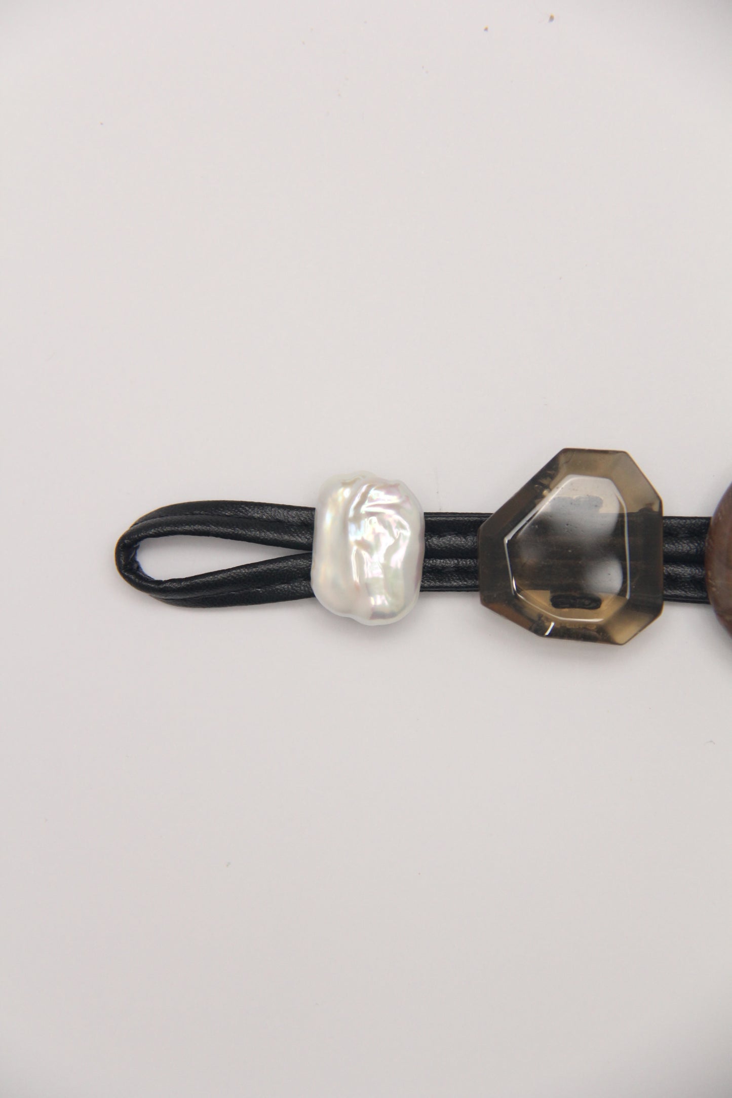 Bracelet: citrine, ammonite, sunstone, pearl