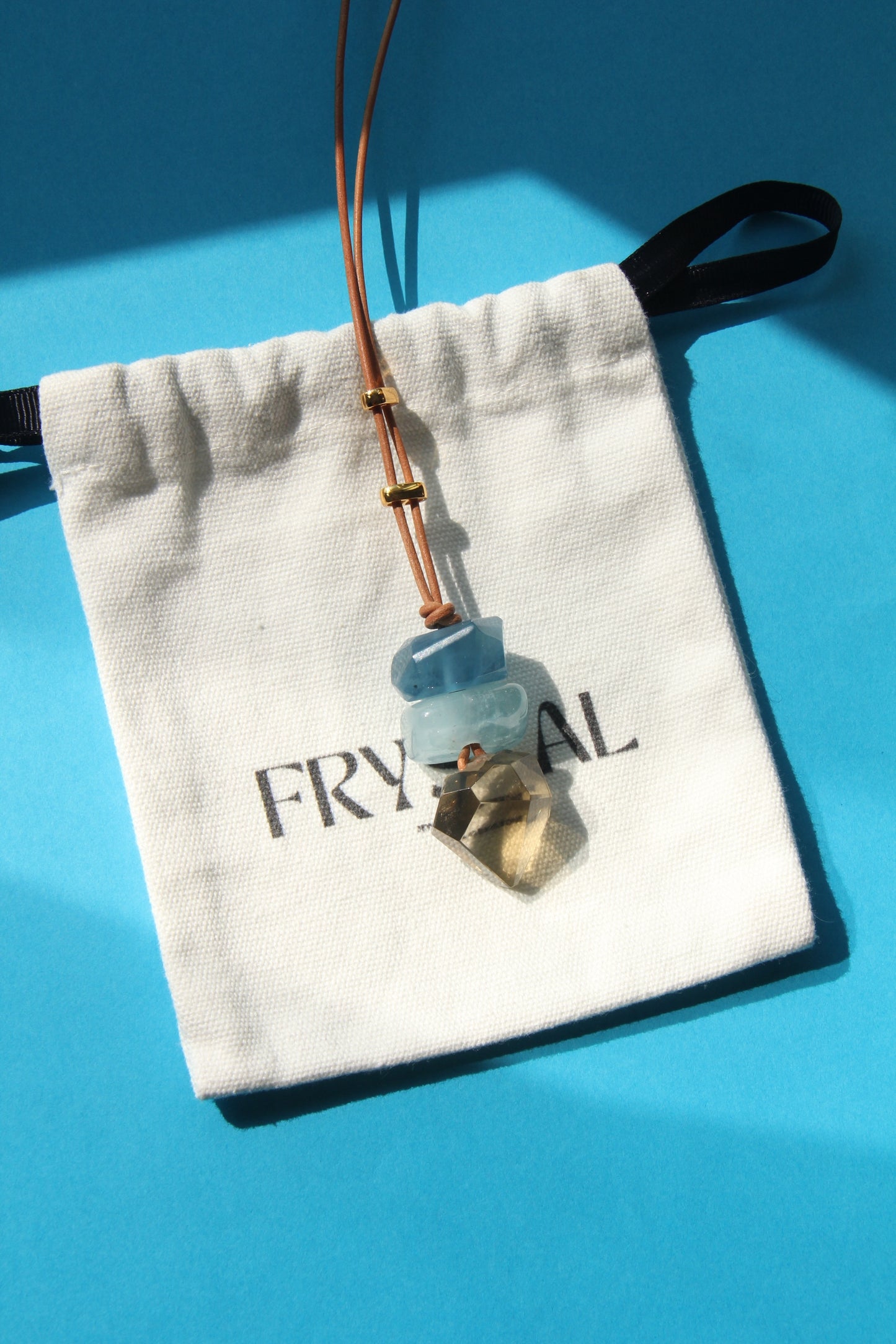 Pendant: aquamarine, morganite, citrine
