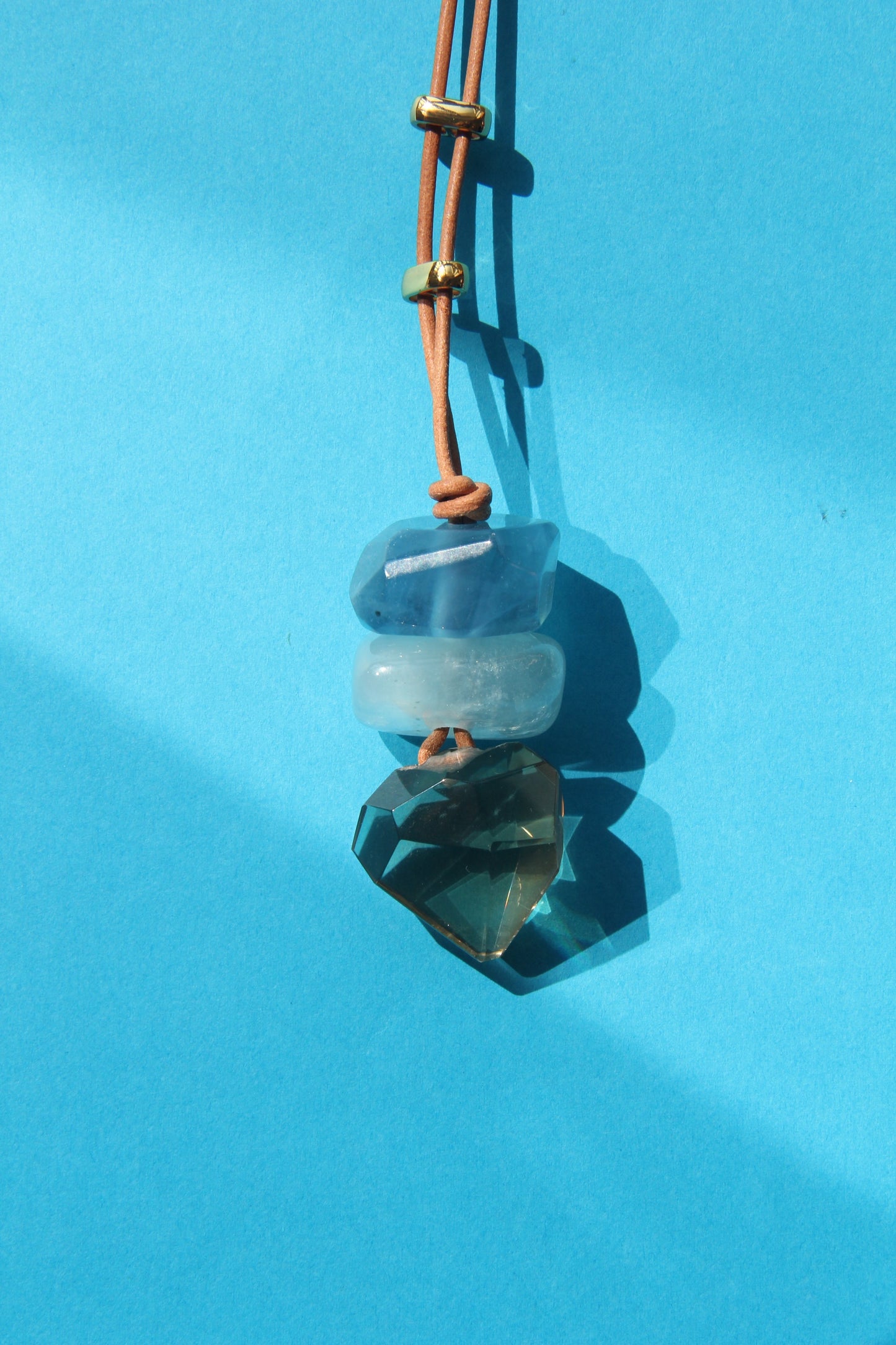 Pendant: aquamarine, morganite, citrine