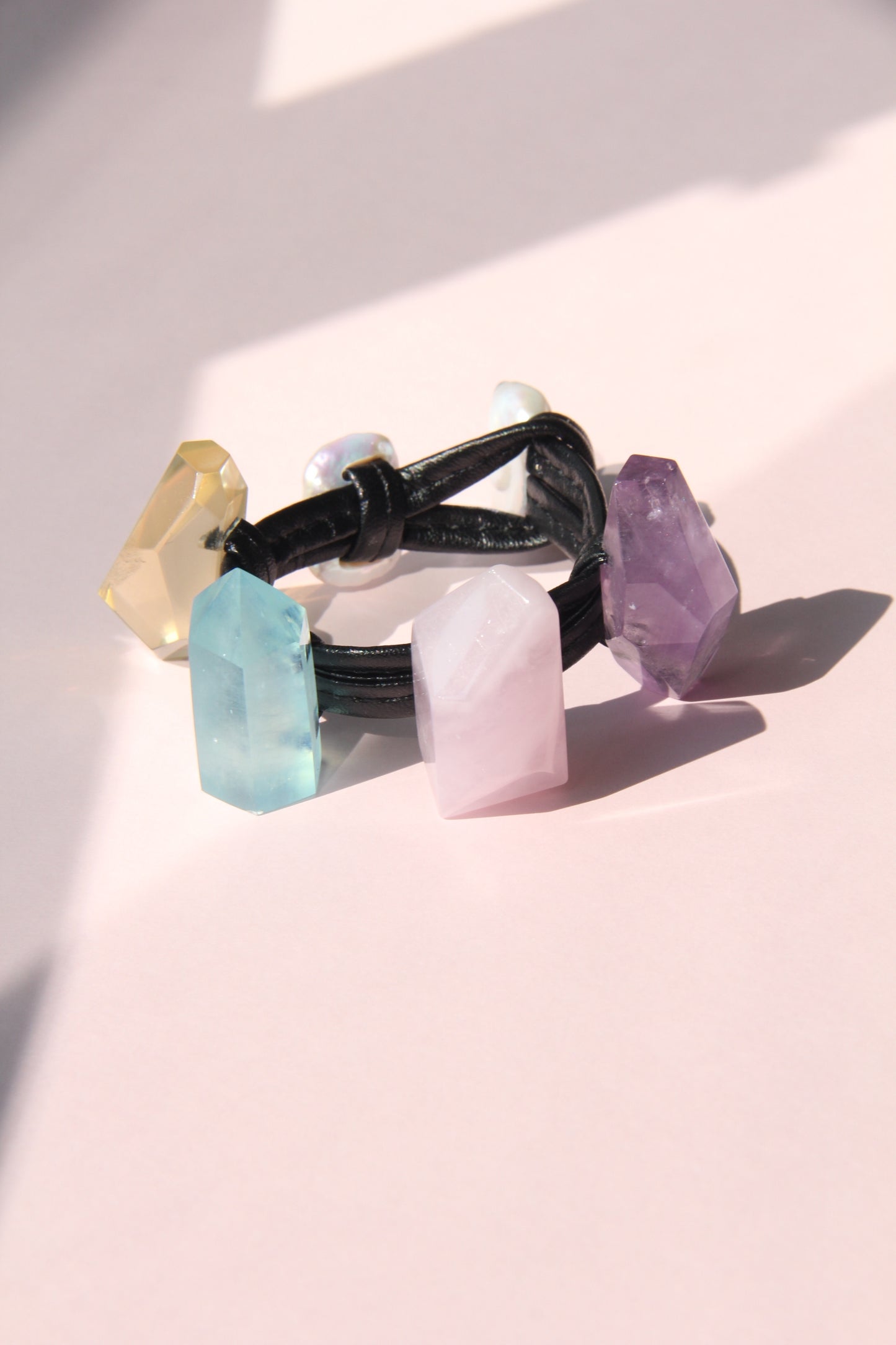 Bracelet: citrine, aquamarine, morganite, amethyst
