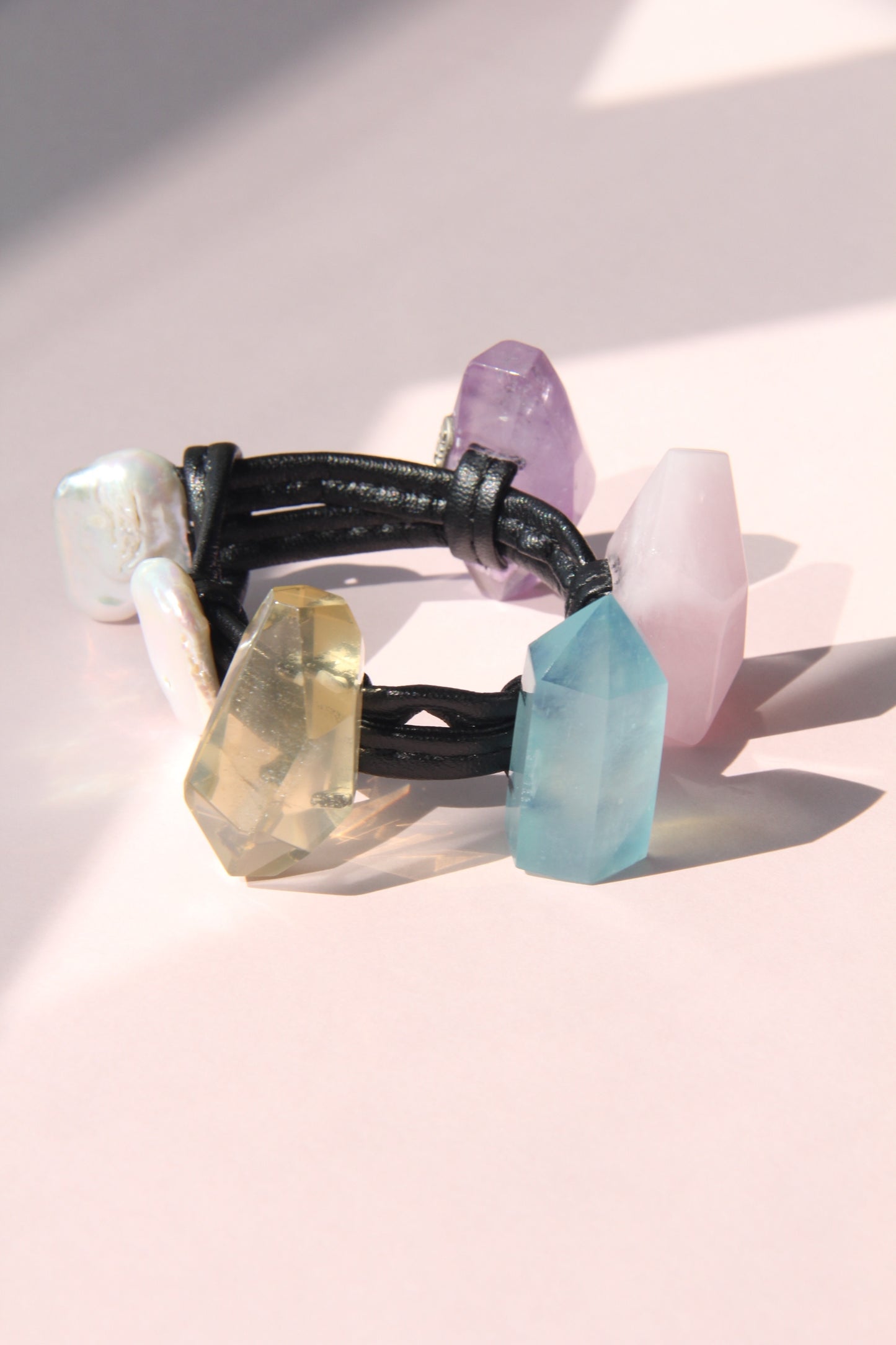 Bracelet: citrine, aquamarine, morganite, amethyst