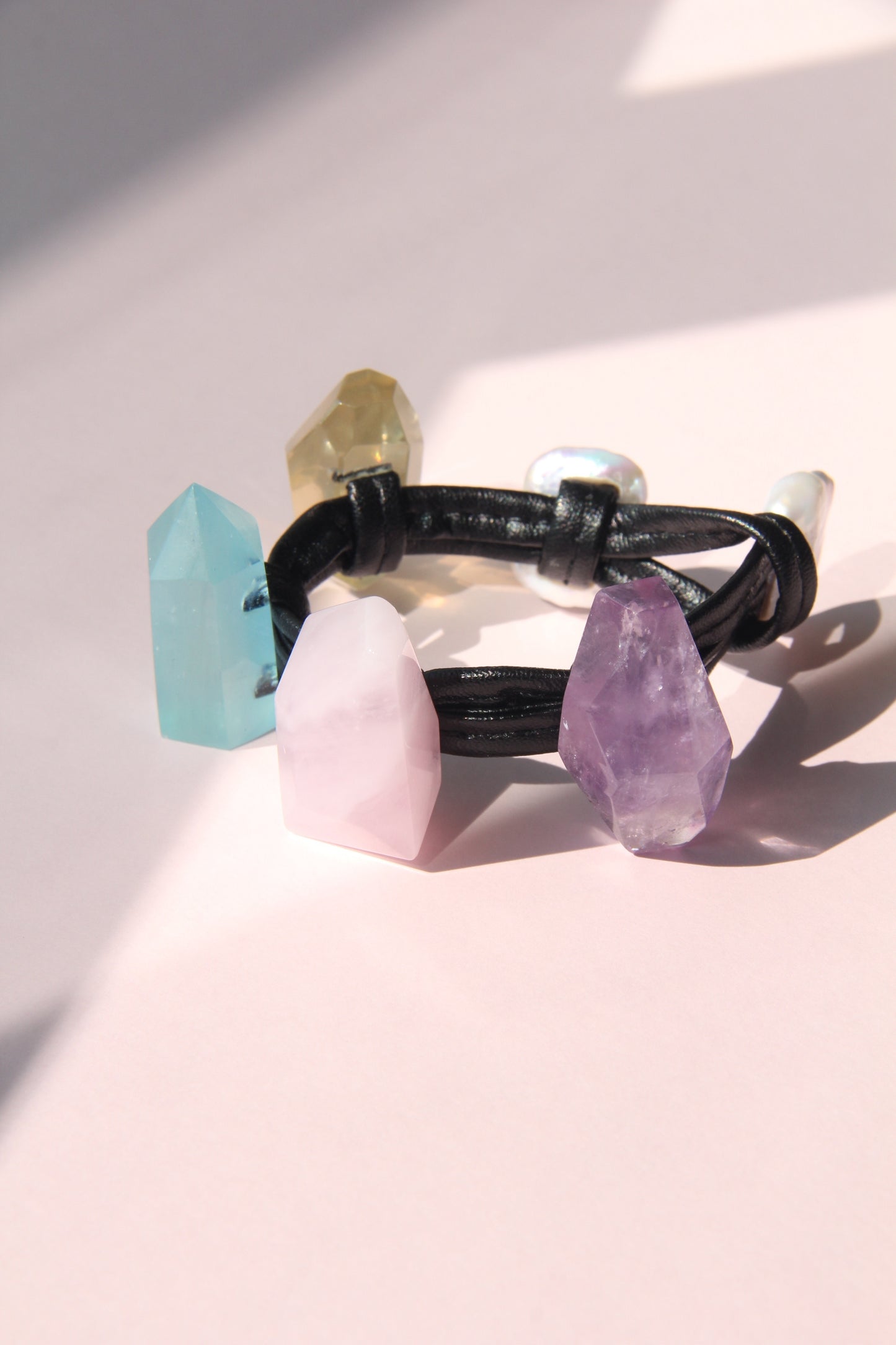 Bracelet: citrine, aquamarine, morganite, amethyst
