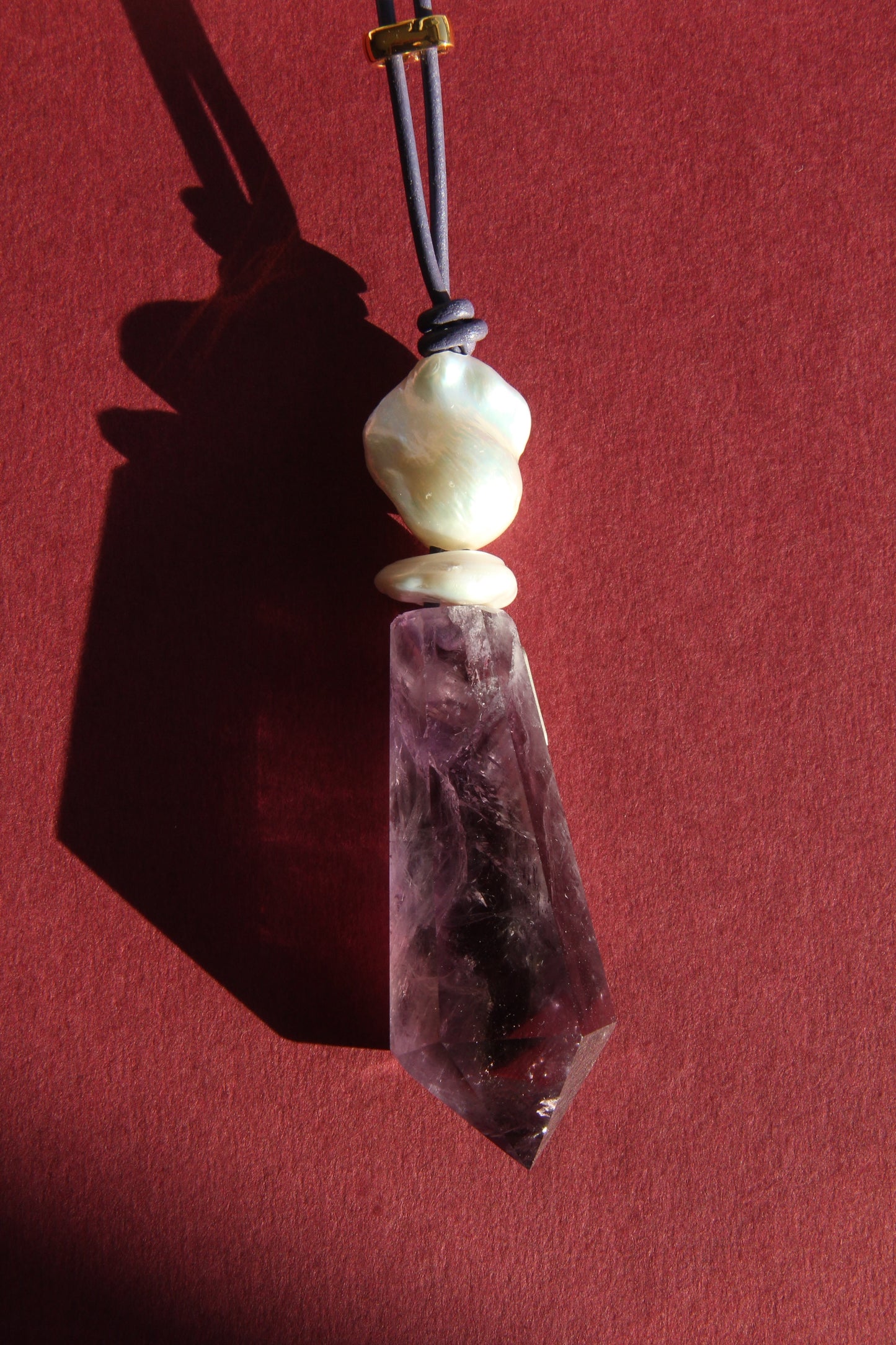 Pendant: amethyst, pearls