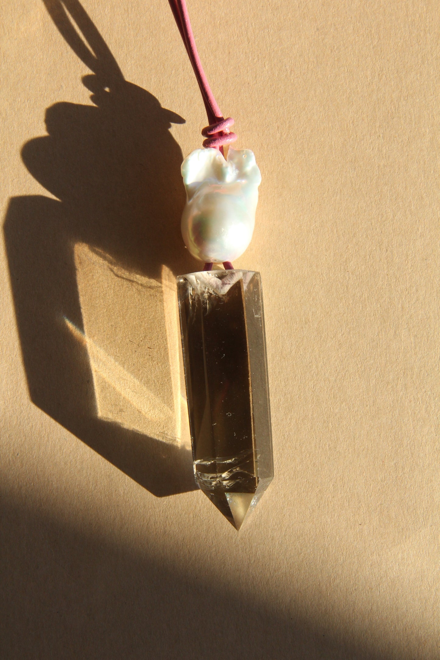 Pendant: citrine, pearl