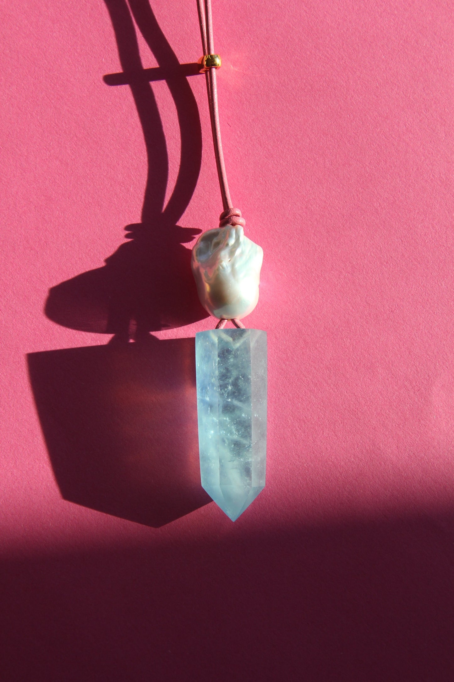 Pendant: aquamarine, pearl