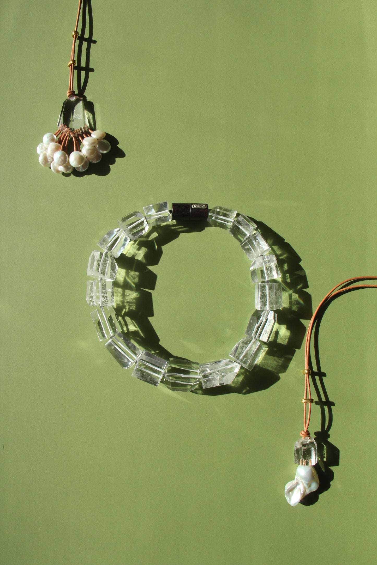 Necklace: quartz, ebony