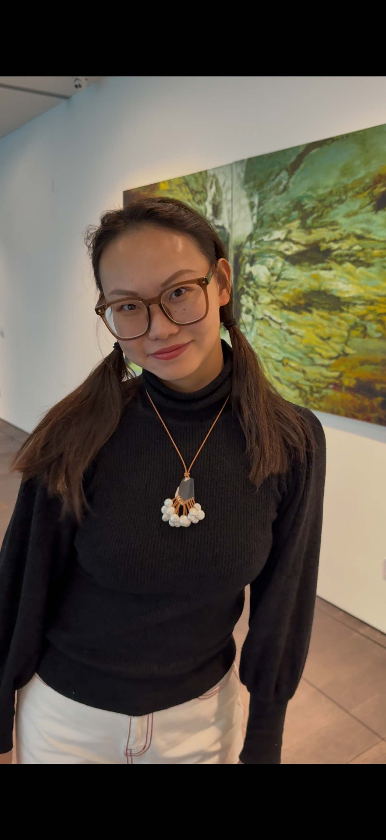 Pendant: quartz, pearls