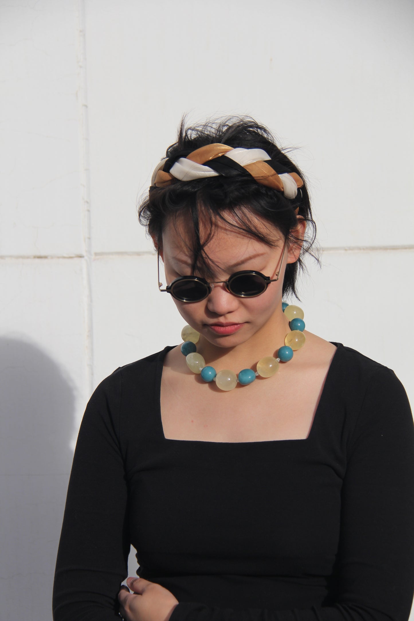 Necklace: citrine, blue chalcedony