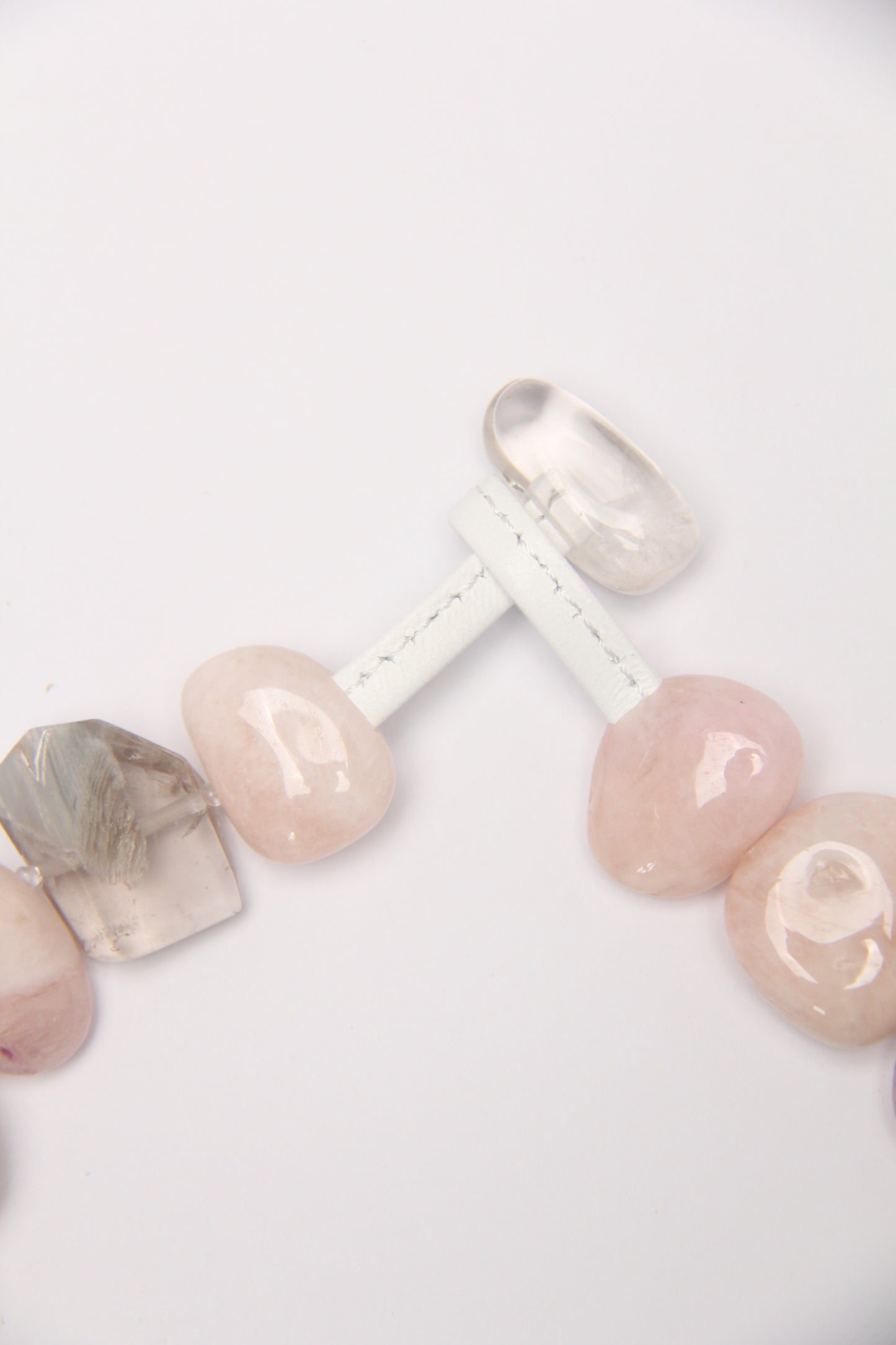 Necklace: phantom quartz, morganite