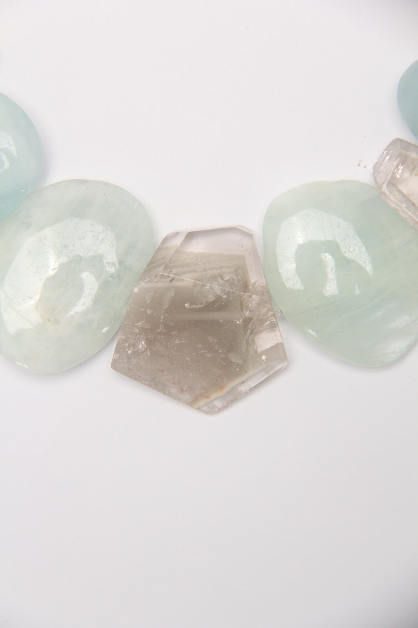 Necklace: phantom quartz, morganite