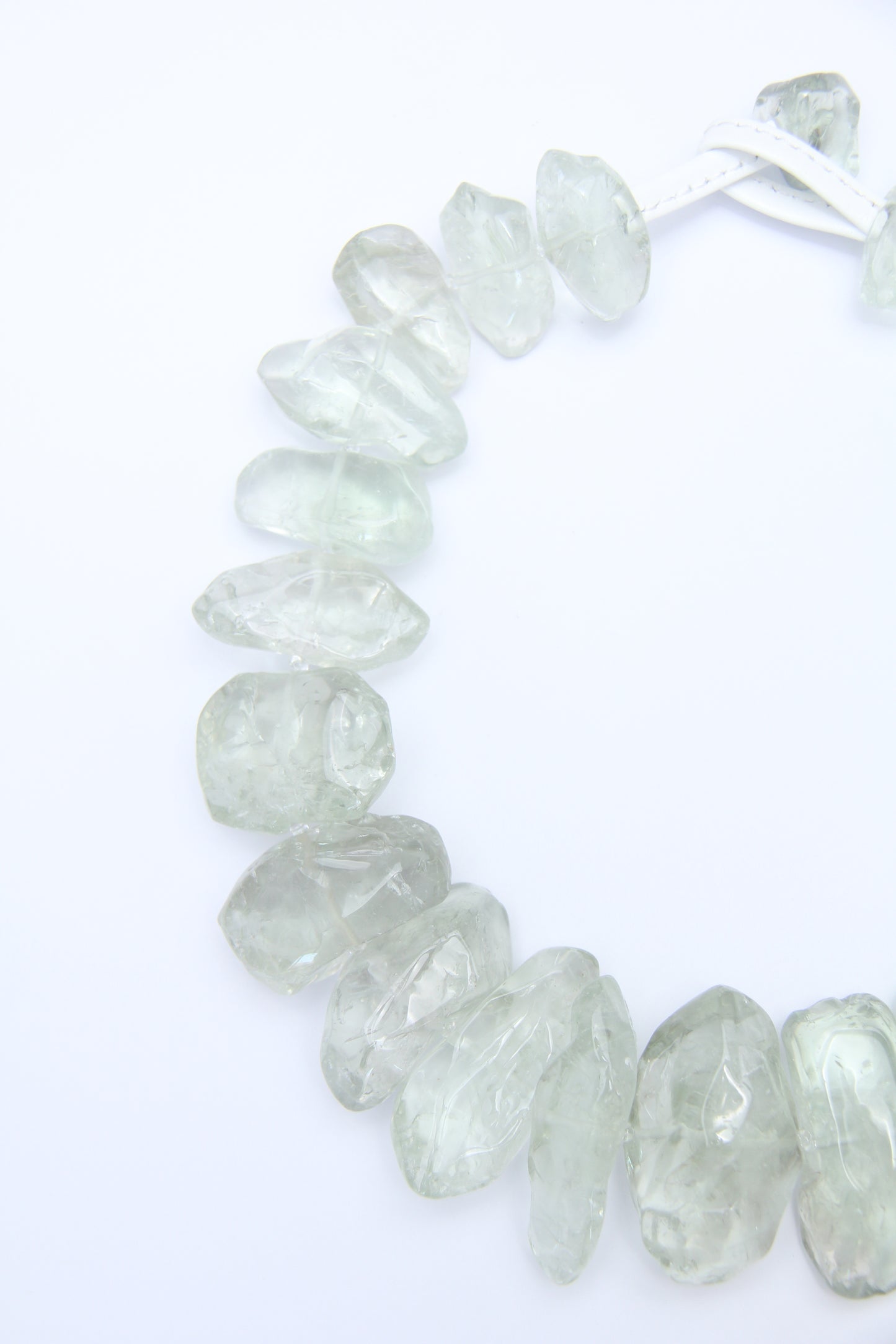 Necklace: prasem quartz