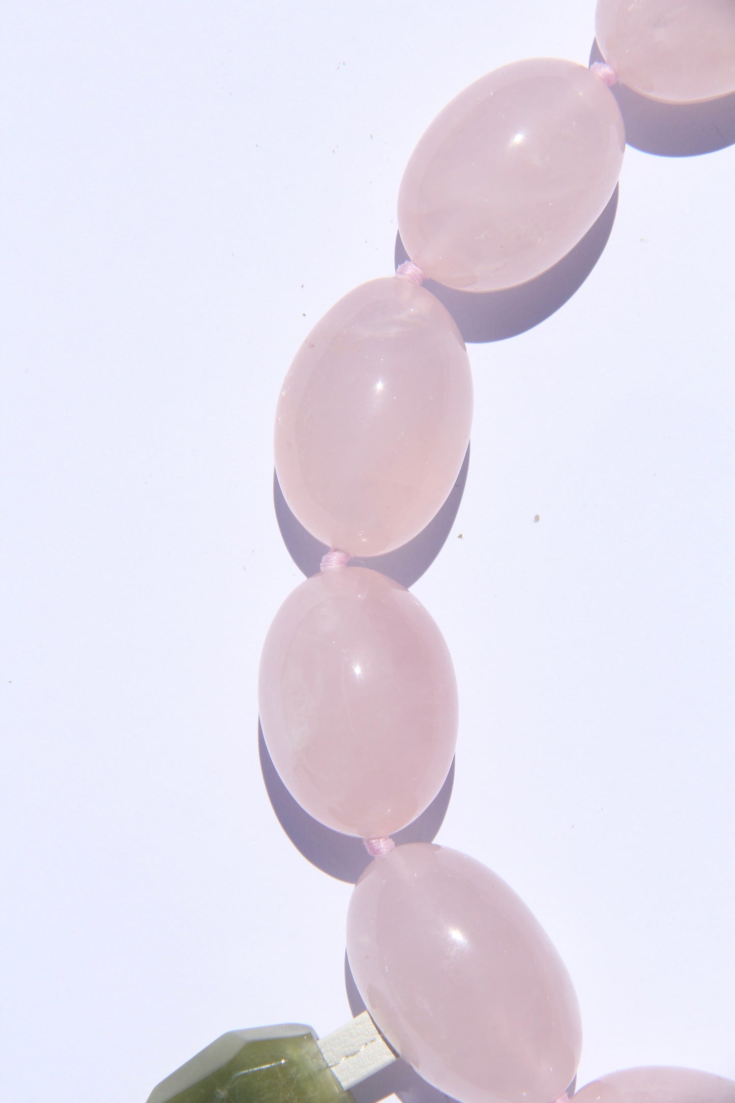 Charms: rose quartz, morganite, pearl, amethyst