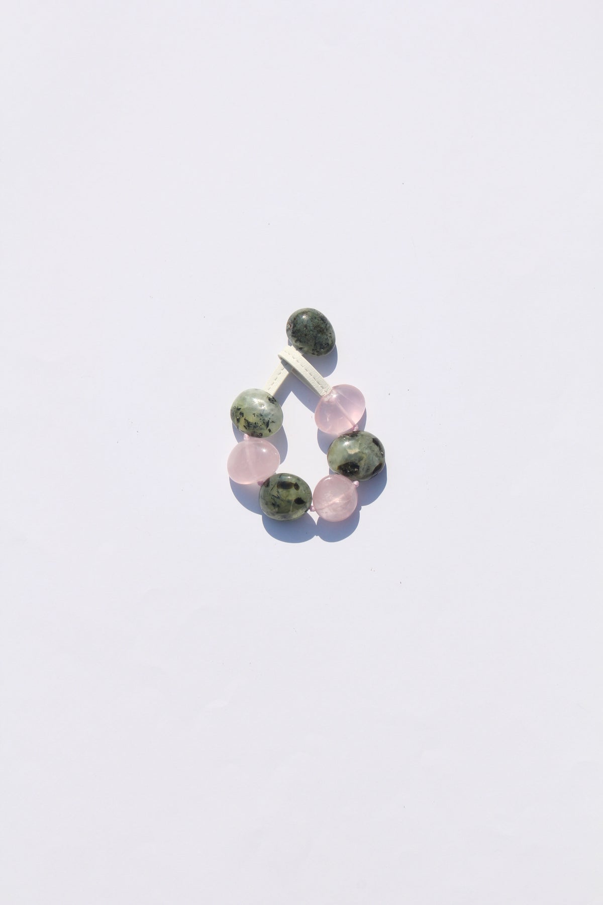 Bracelet: rose quartz, prehnite