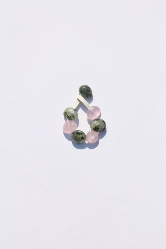 Bracelet: rose quartz, prehnite