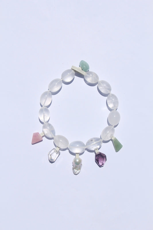 Charms: quartz, morganite, pearl, amethyst